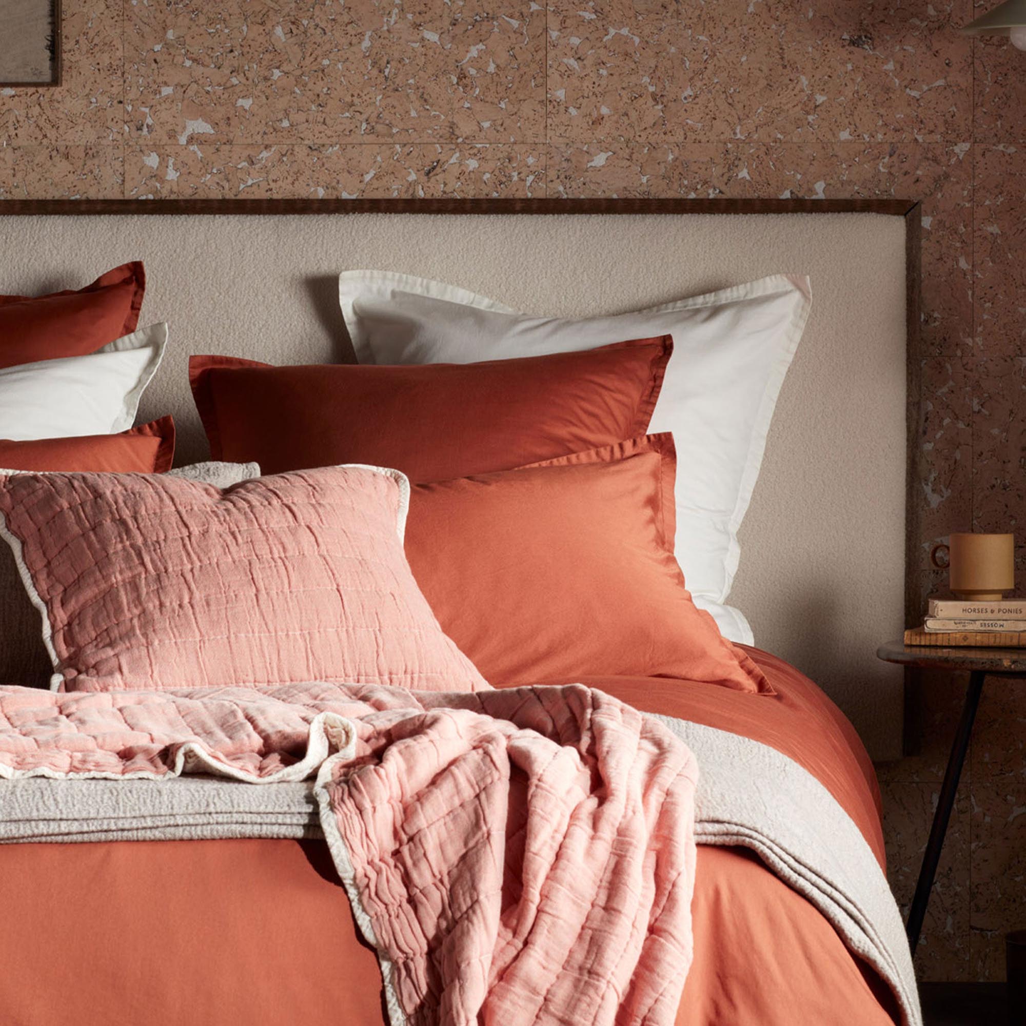 Vivienne 100% Cotton Quilted Throw | Spice