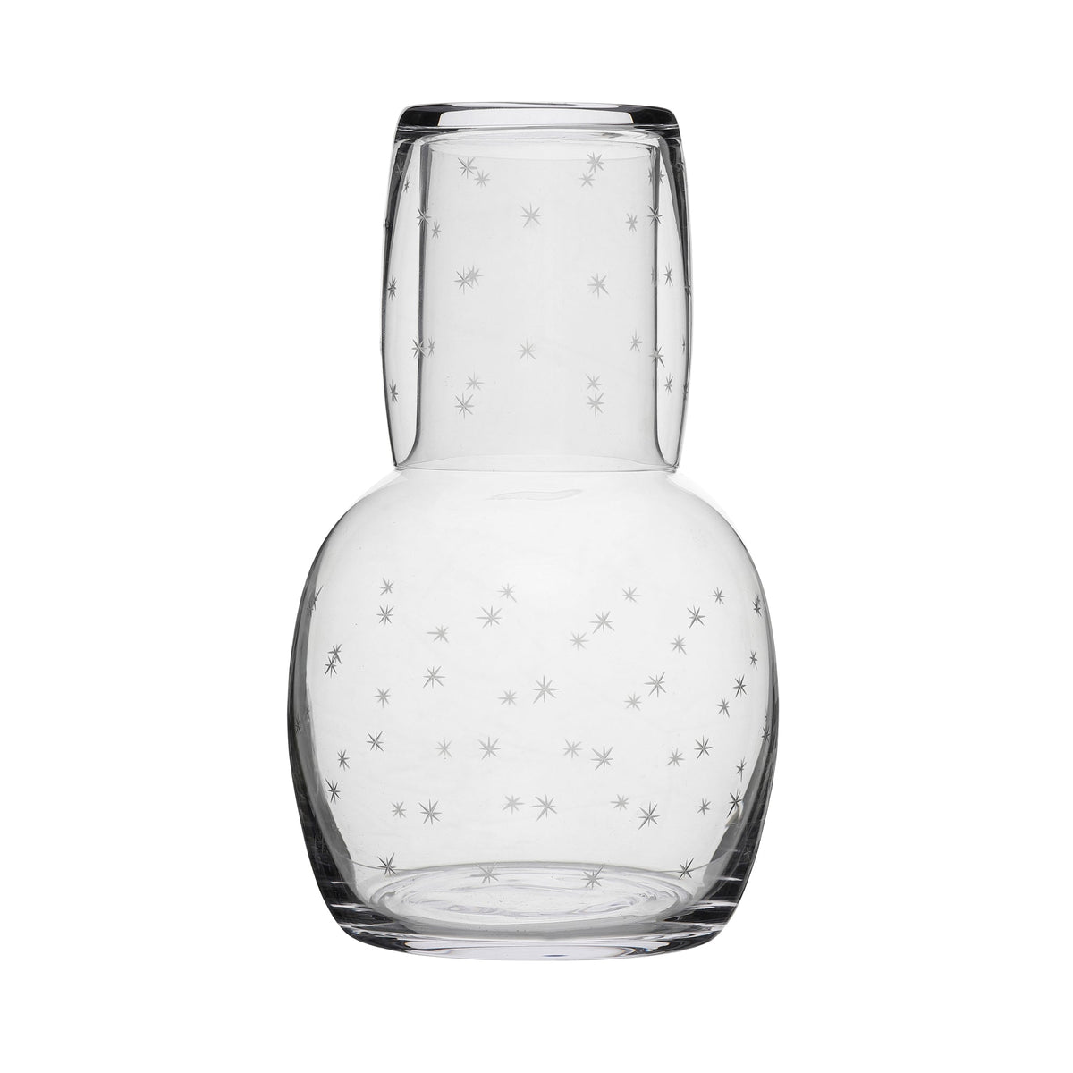 A Crystal Carafe Set with Stars Design