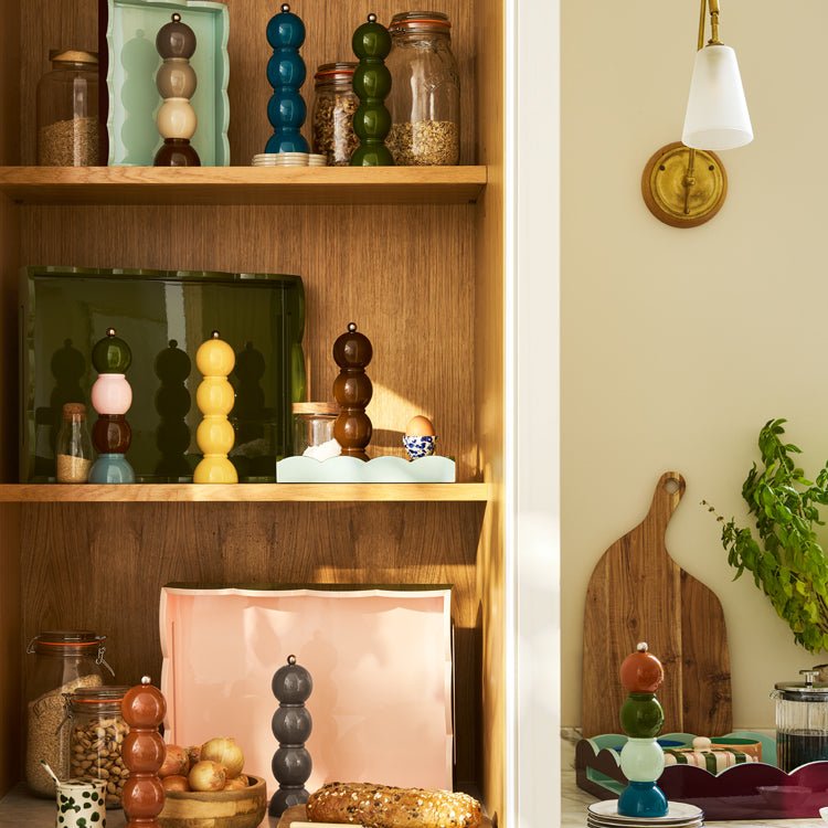 Teal Bobbin Lacquer Salt or Pepper Mill
