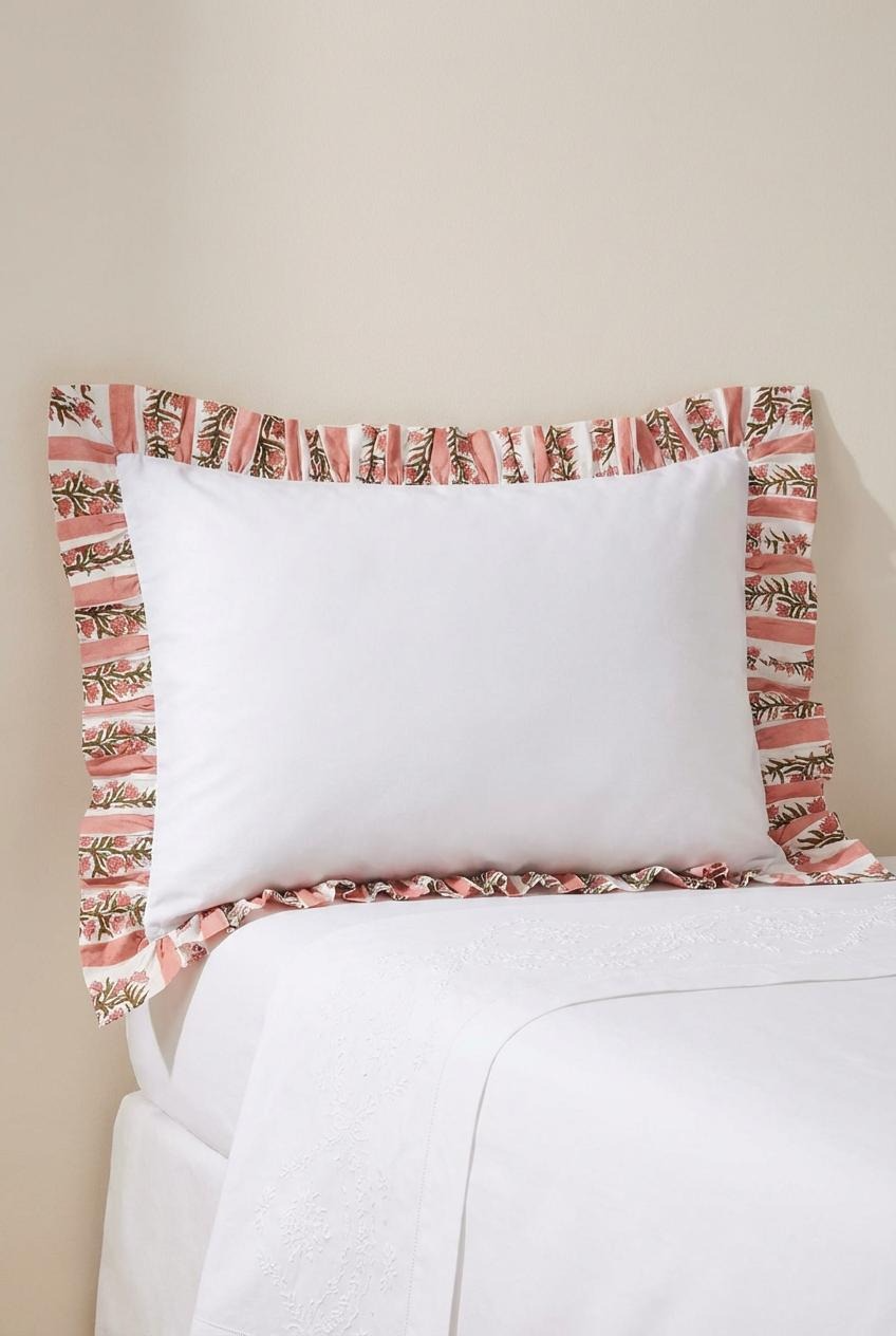 Terracotta Pink Organic Cotton Poplin Pillowcase