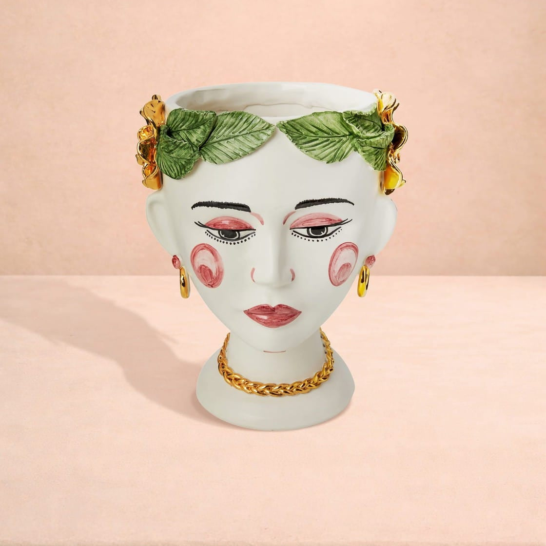 Moro Head Vase | White