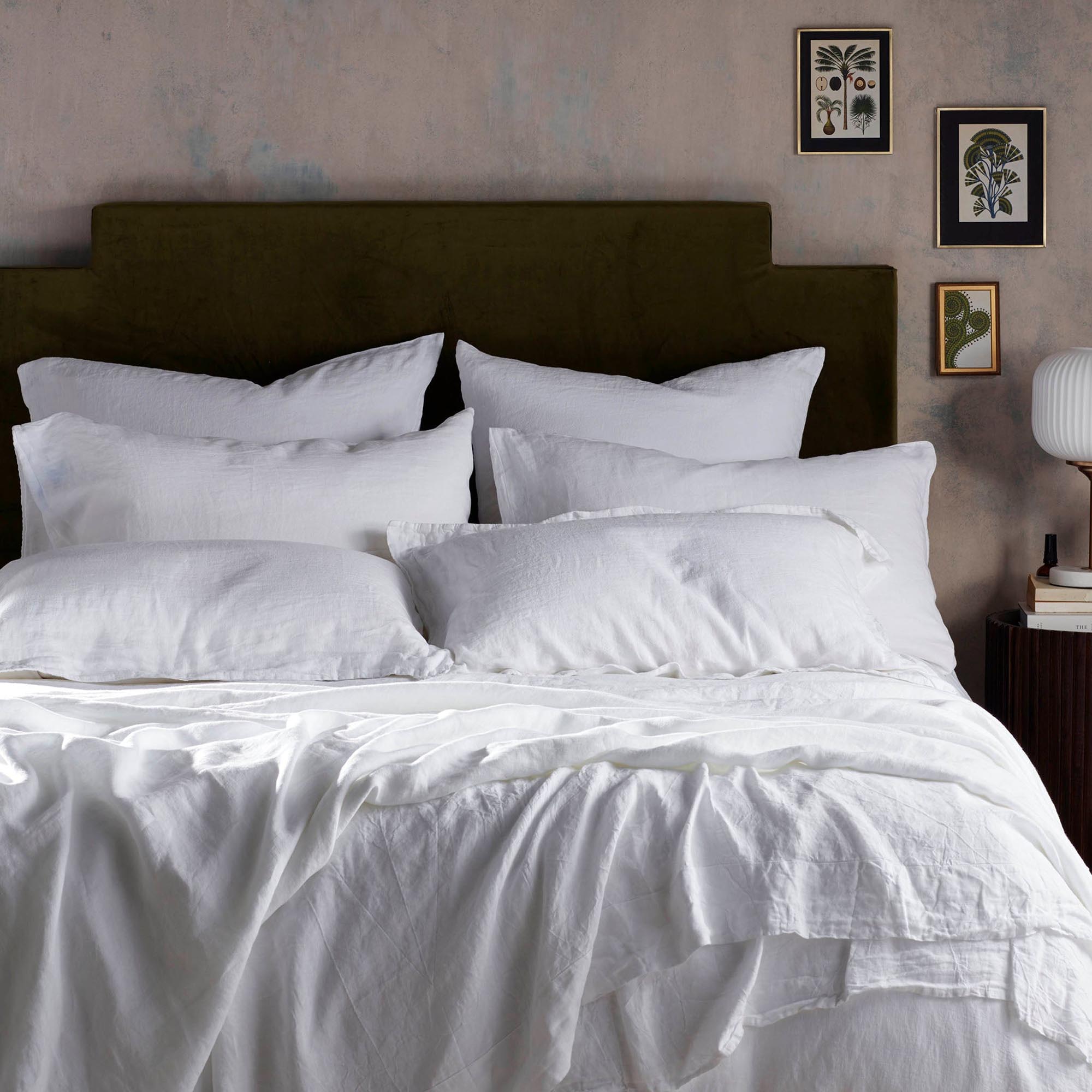 White 100% Linen Duvet Cover