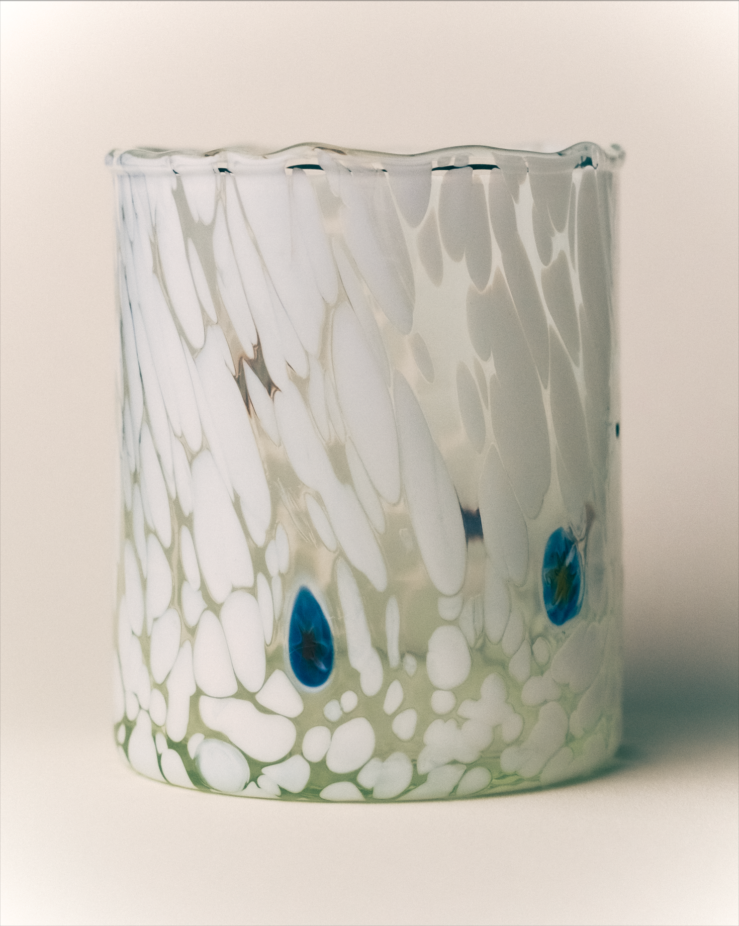White Murano Glass Tumbler – Handblown Venetian Glassware