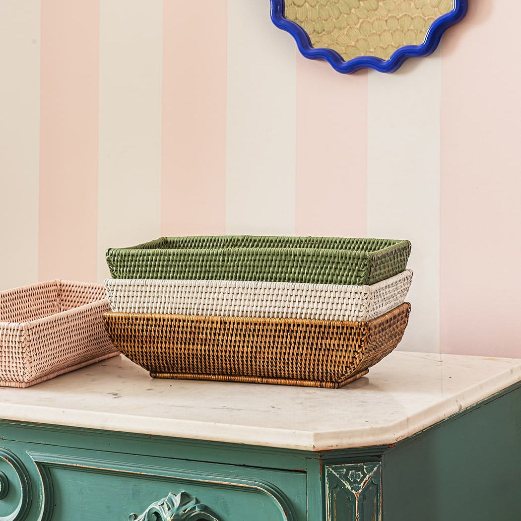 Wiltshire Long Rattan Basket | Classic Brown