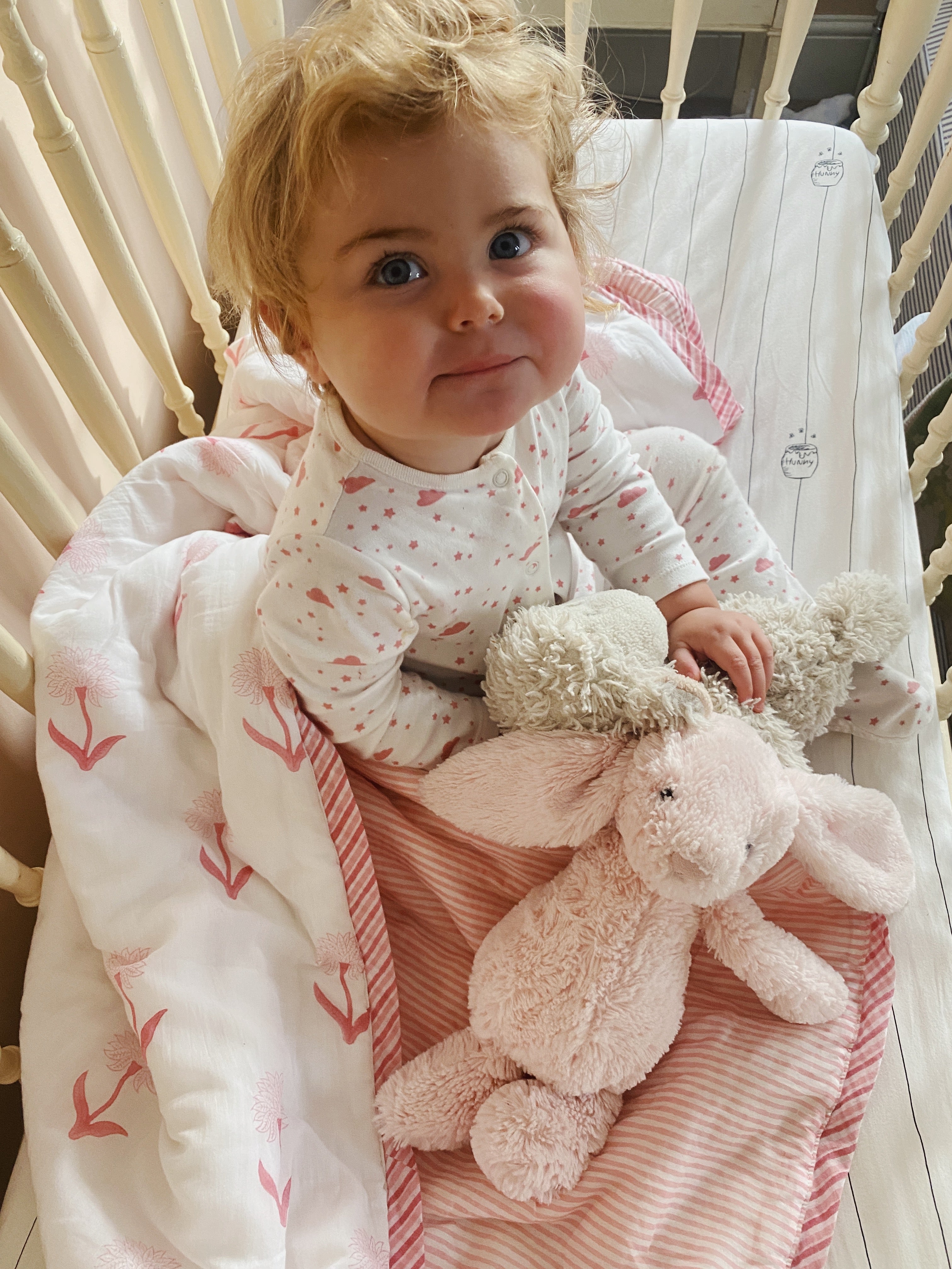 Pink Organic Cotton Toddler Quilt