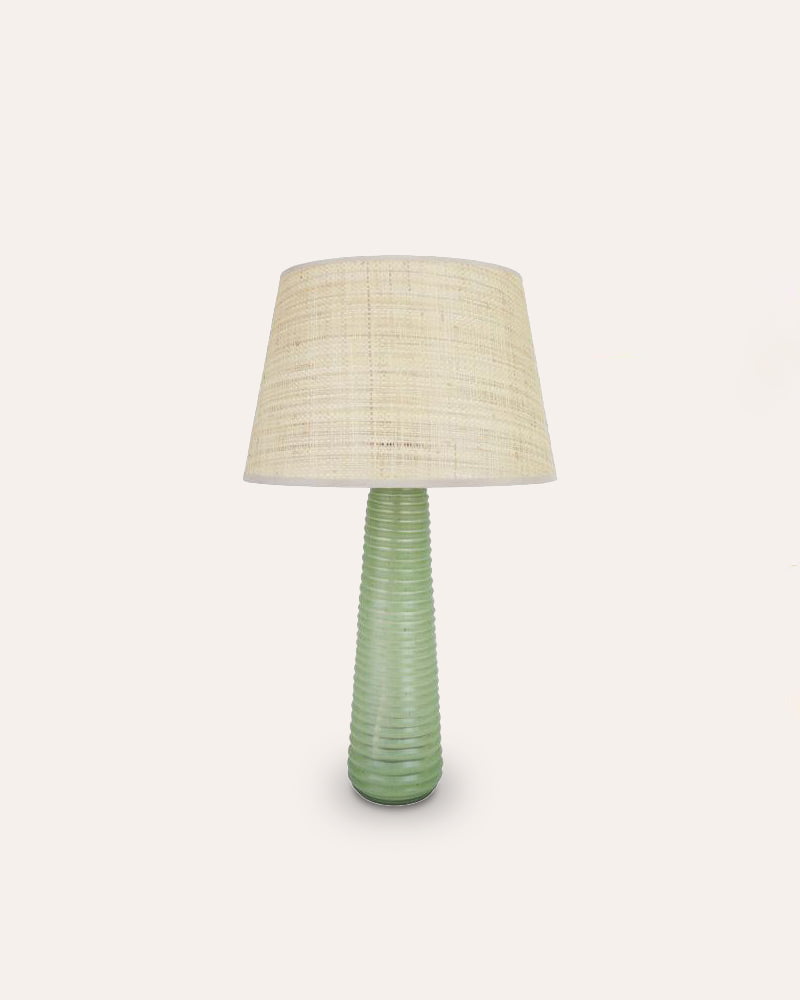 Vekony Ridged Glass Lamp - Green