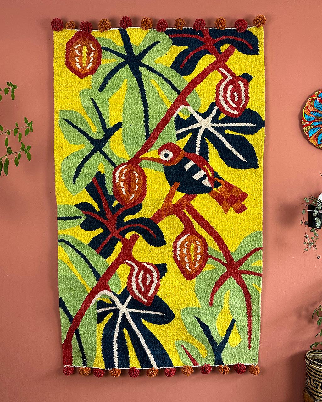 Woven Kenyan Wall Hanging/Rug Fig Eater