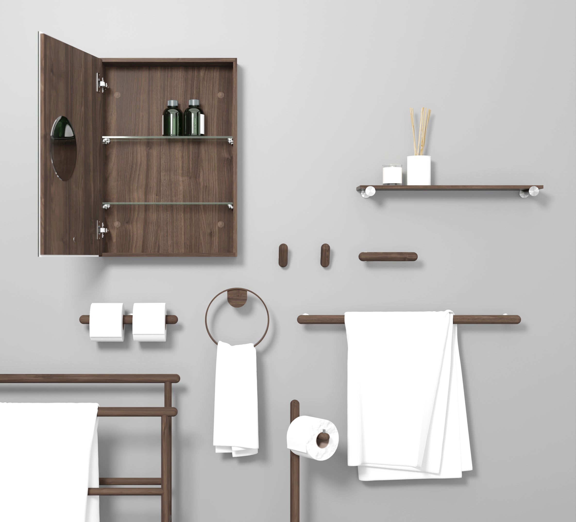 Cabinet 600 Slimfit Magnifier - Walnut