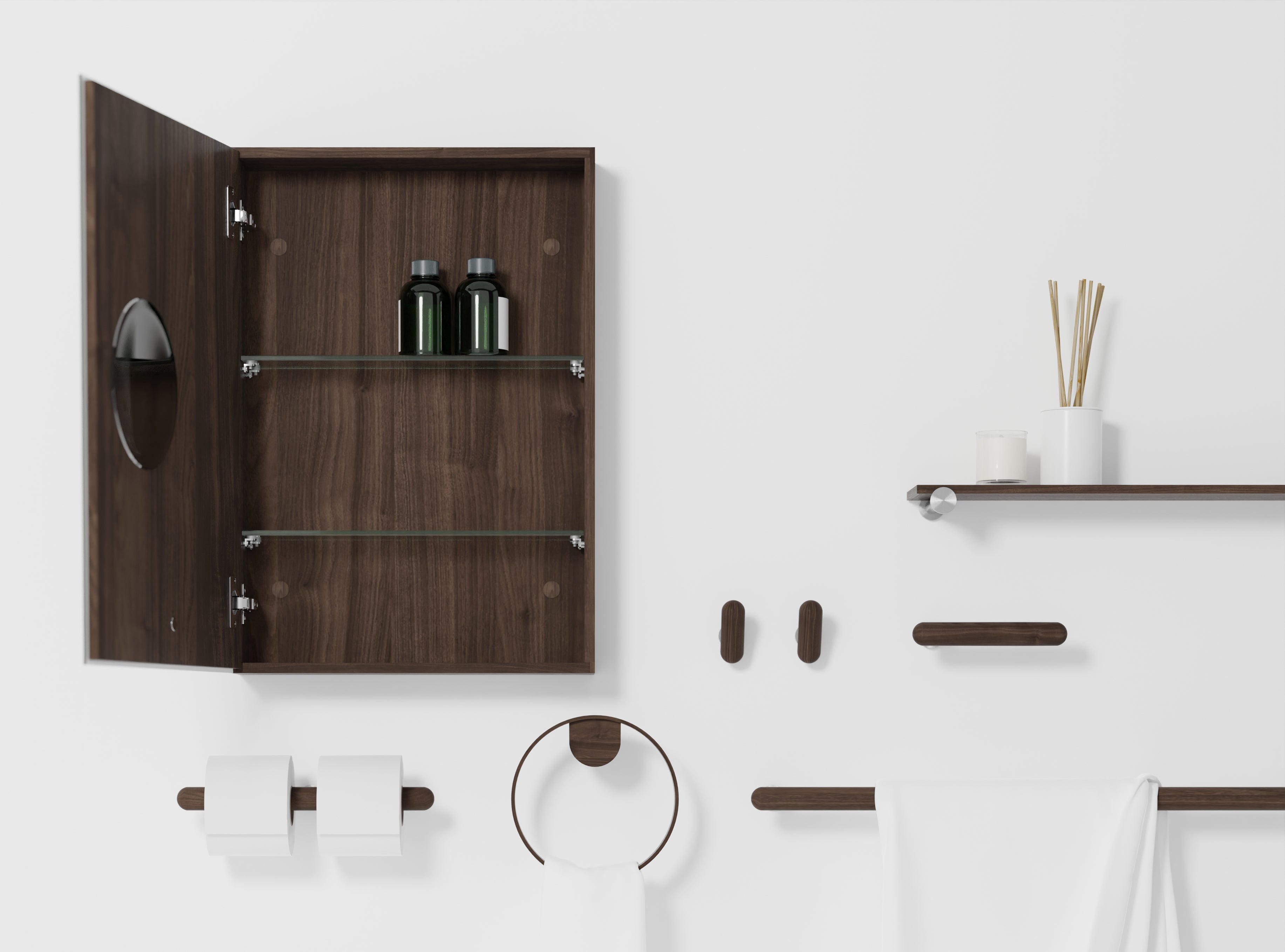 Cabinet 600 Slimfit Magnifier - Walnut