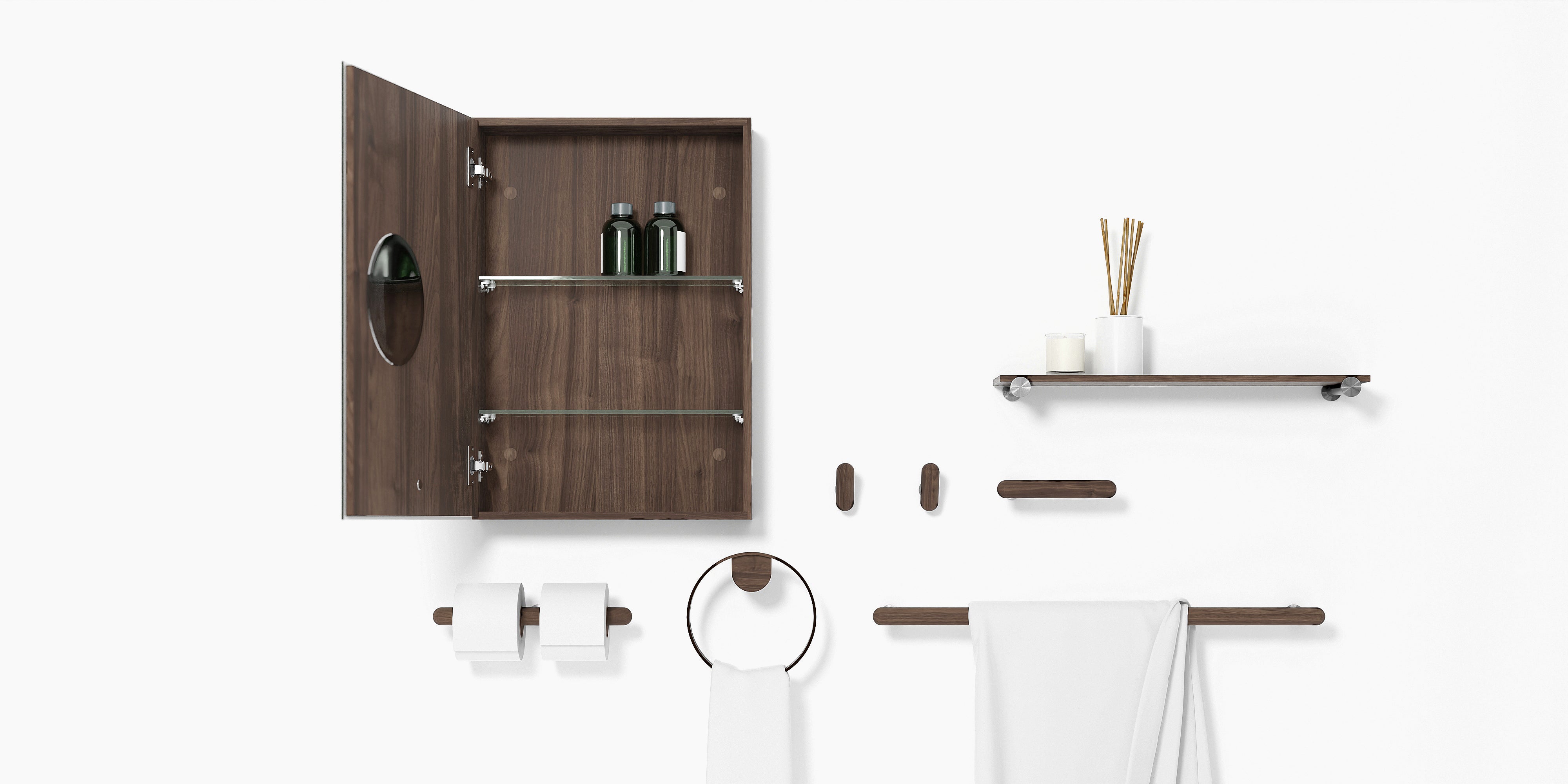 Cabinet 600 Slimfit Magnifier - Walnut