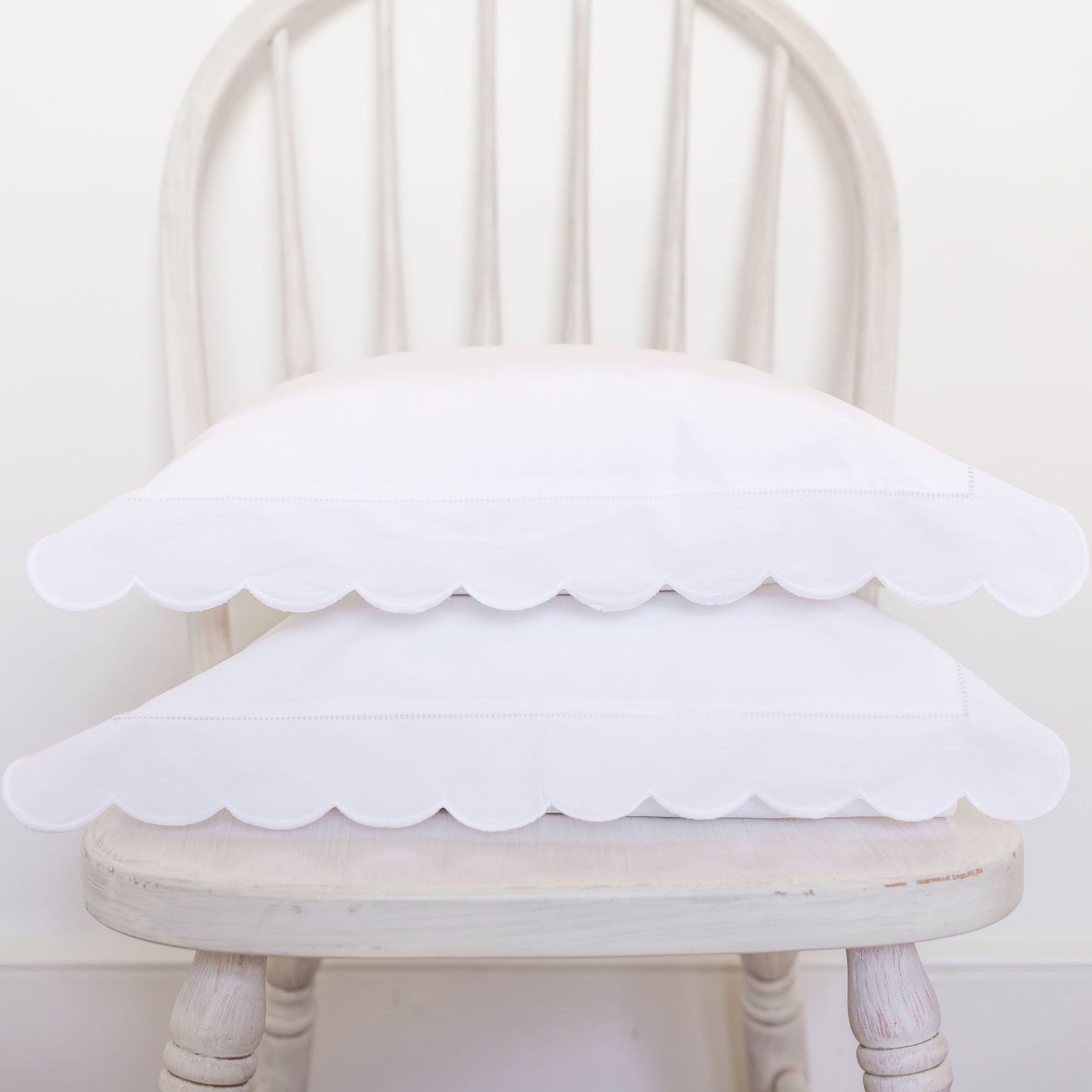 White Scallop Baby Pillowcase