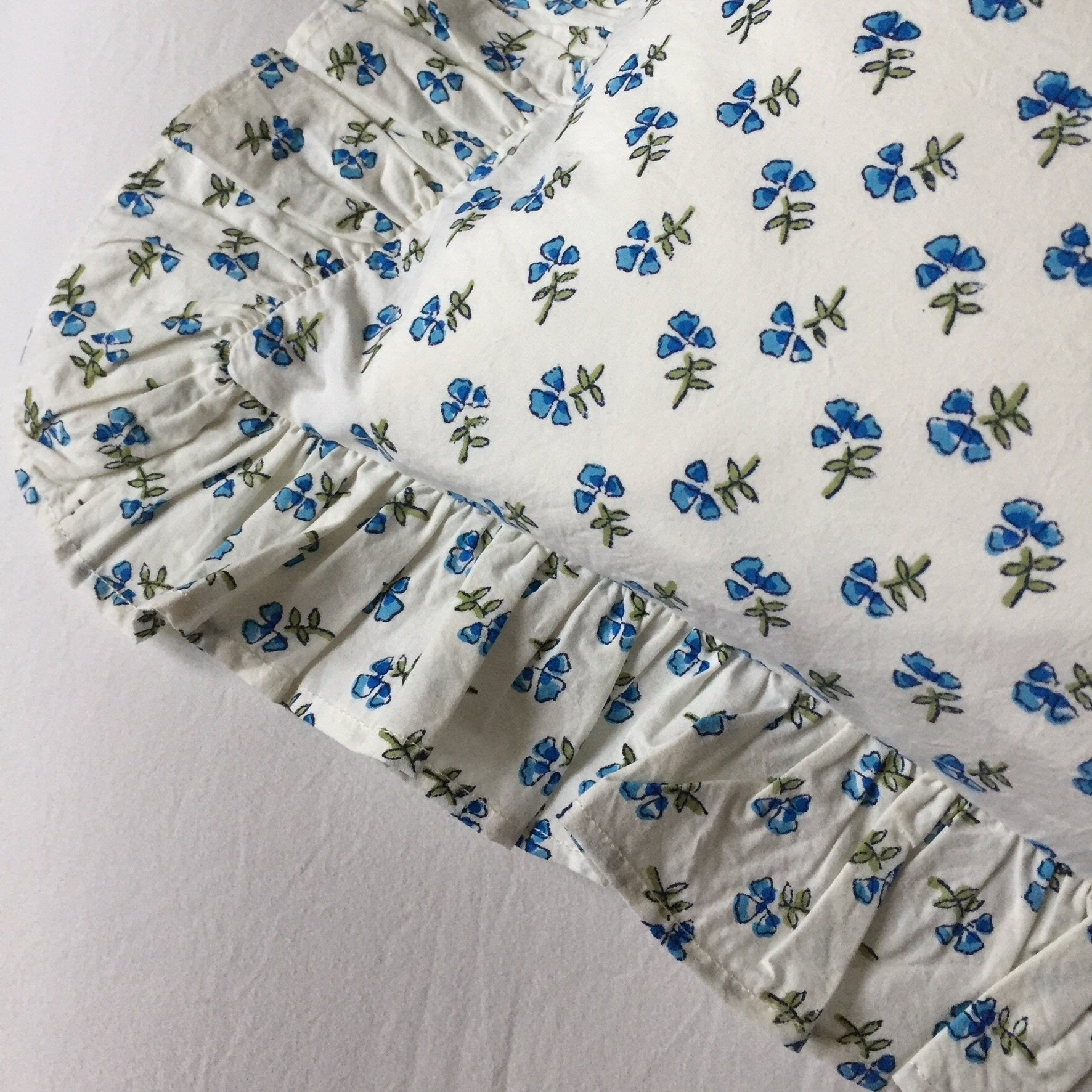 Blue Ditsy Baby Pillowcase