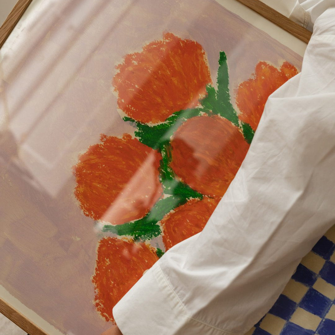 Orange Flowers Print by Carla Llanos