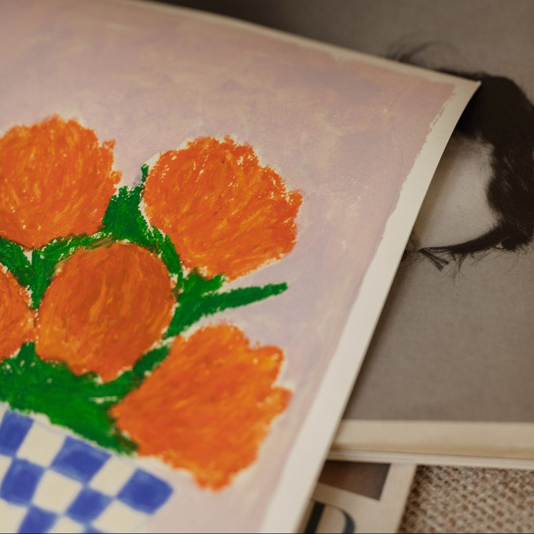 Orange Flowers Print by Carla Llanos