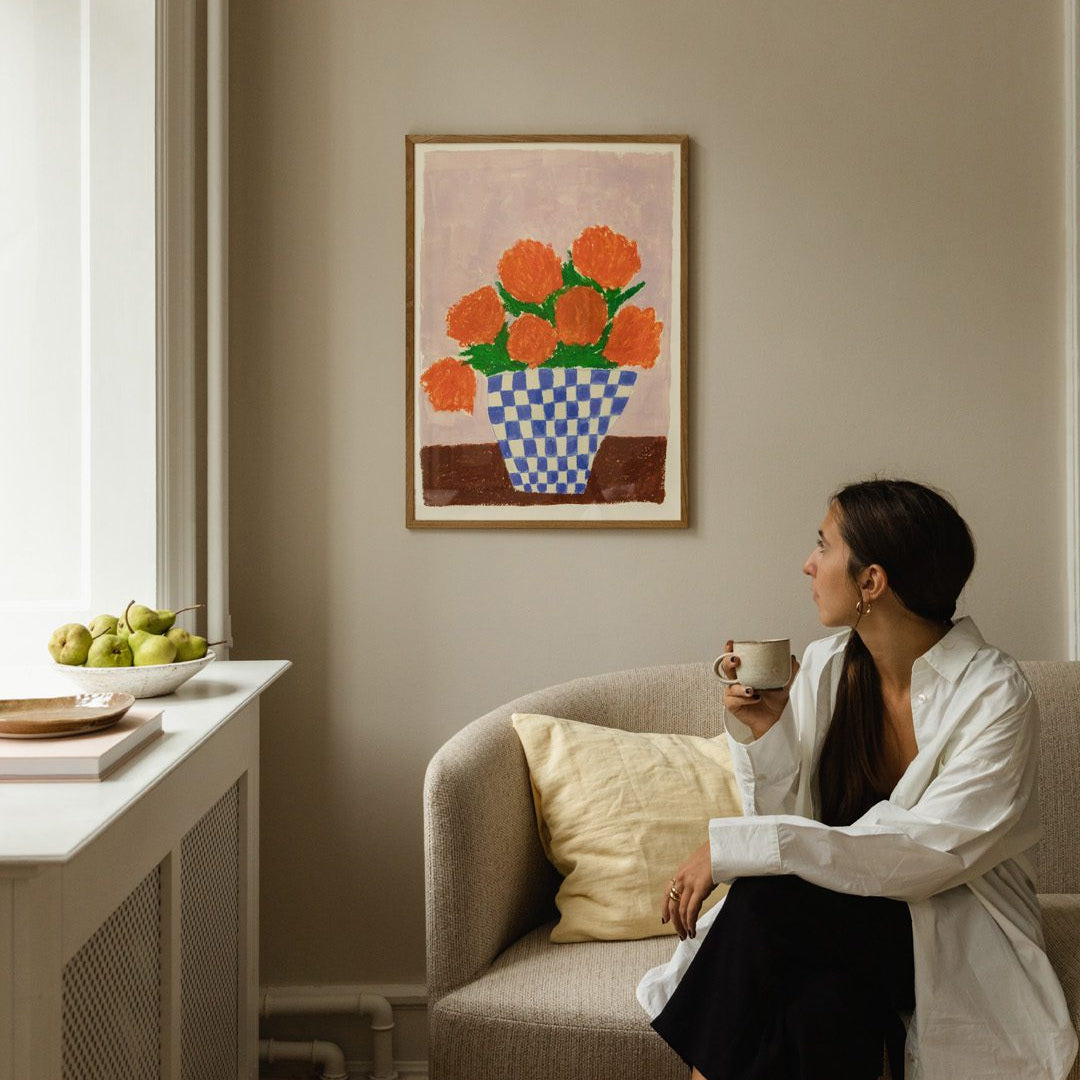 Orange Flowers Print by Carla Llanos