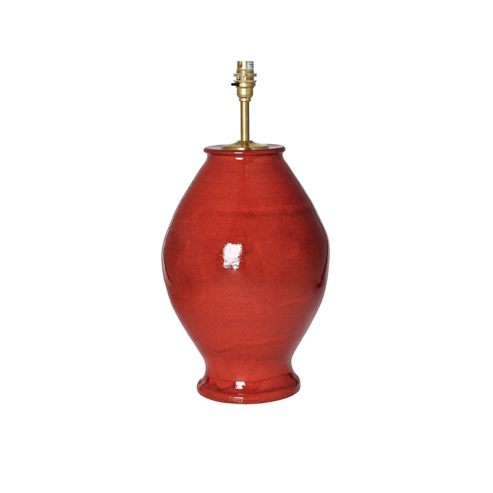 Red Rounded Urn Ceramic Lamp Base