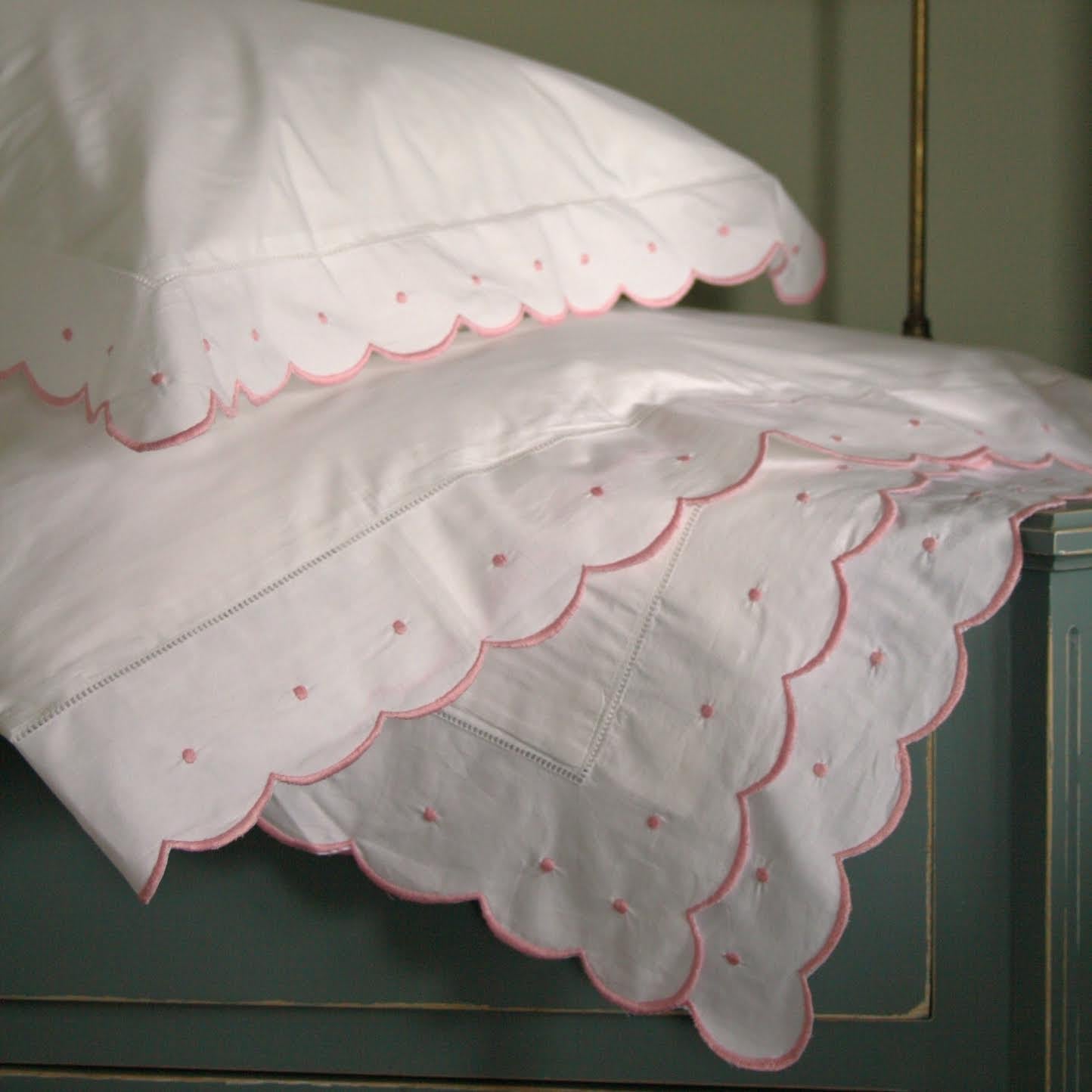 Pink Scallop and Dot Duvet Cover
