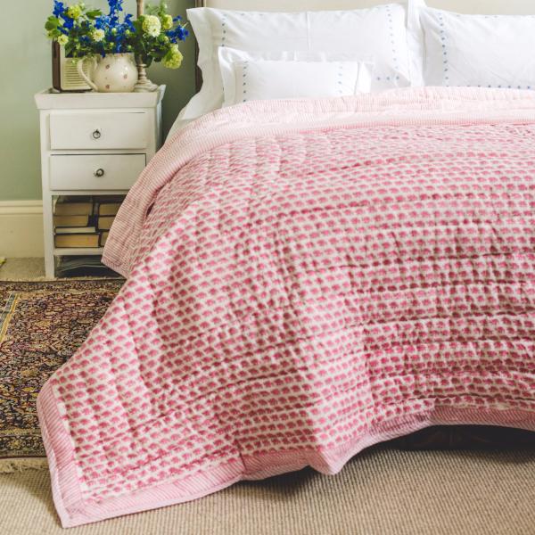 Elephant Pink Cotton Quilt