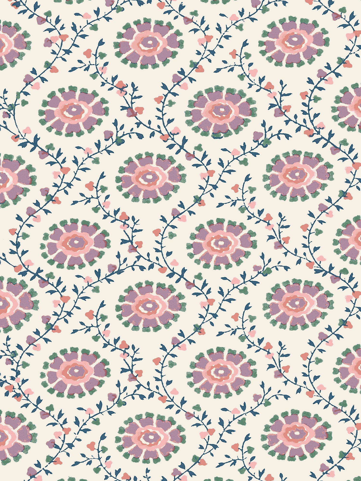 Floral Ogee Wallpaper