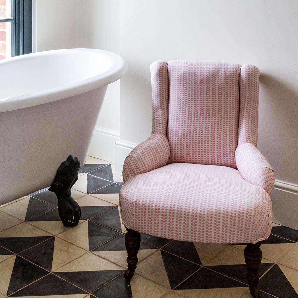 Bindi Block printed Fabric Cotton Pink