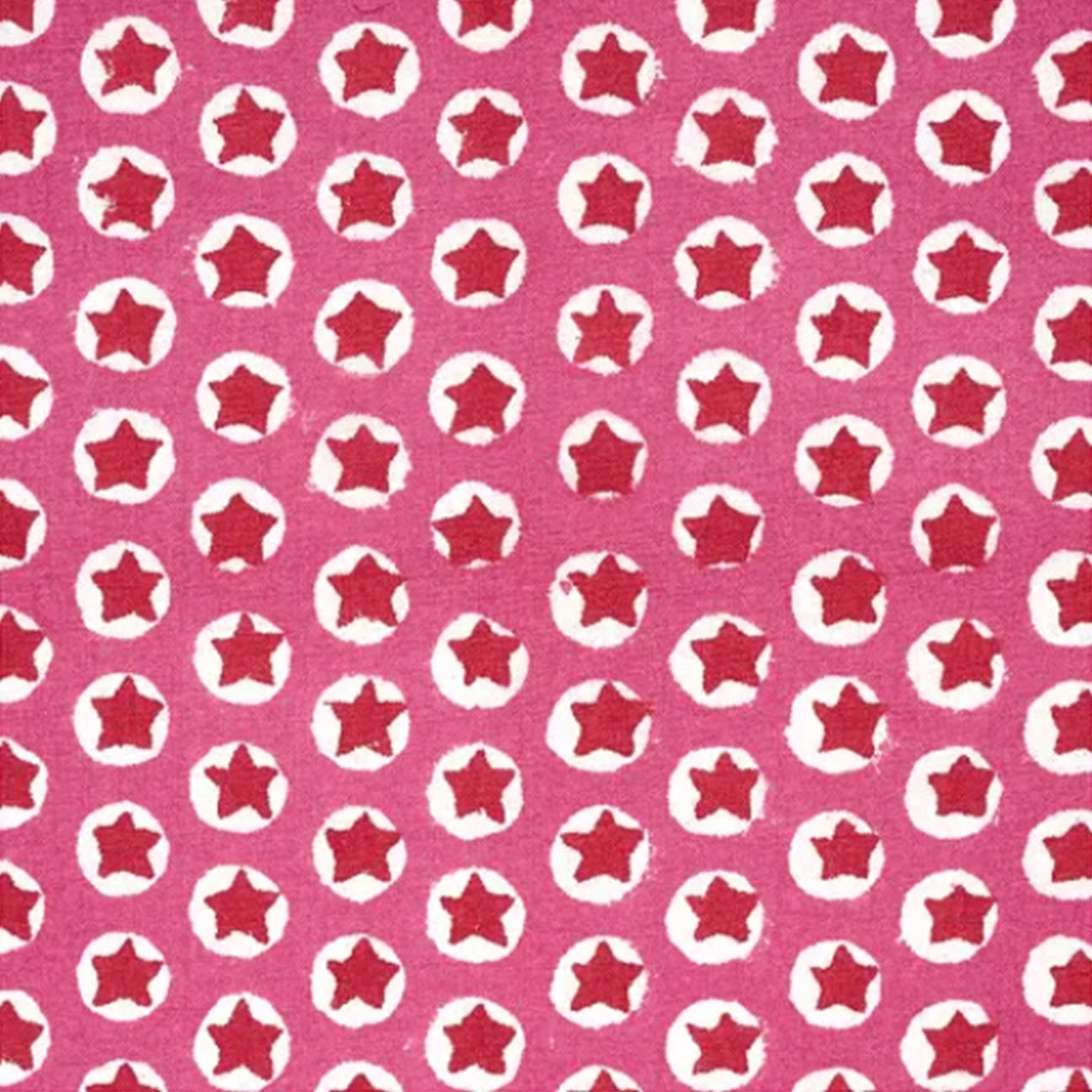 Tuk Tuk Block printed Fabric Cotton Pink