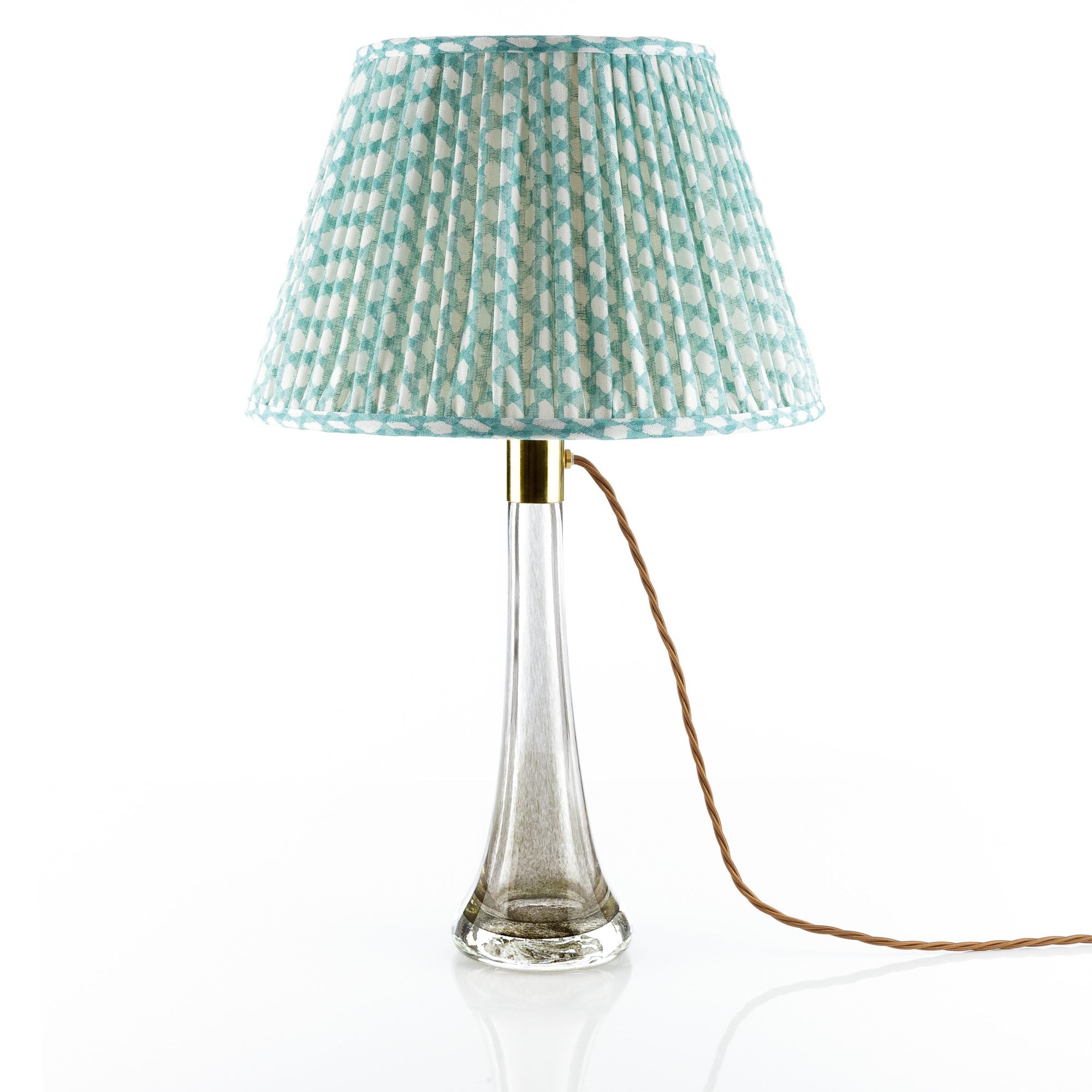 Wicker Turquoise Linen Lampshade