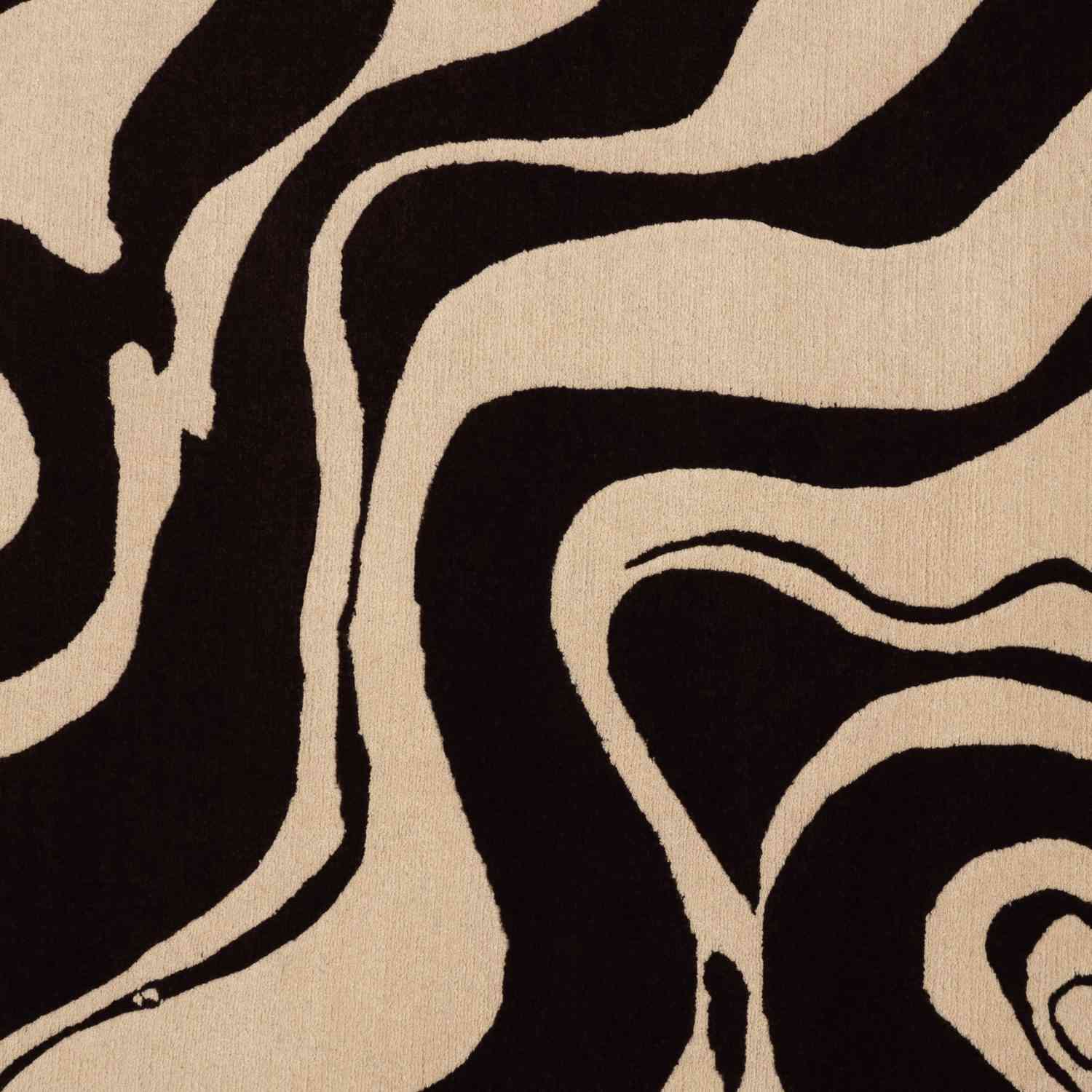 Diagonal Melt Cream & Brown Hand-Knotted Wool Rug | Designed by Henry Holland