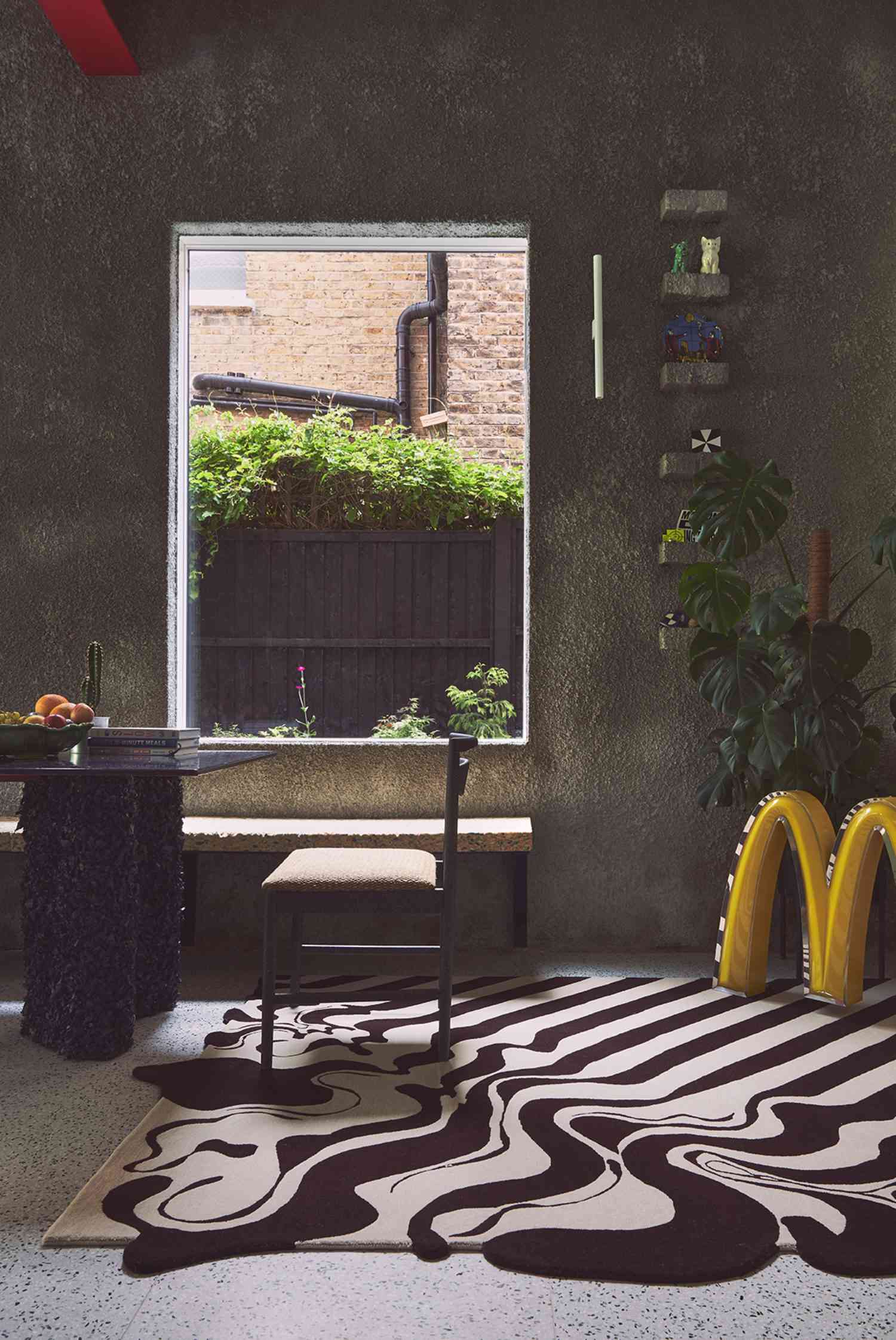 Diagonal Melt Cream & Brown Hand-Knotted Wool Rug | Designed by Henry Holland