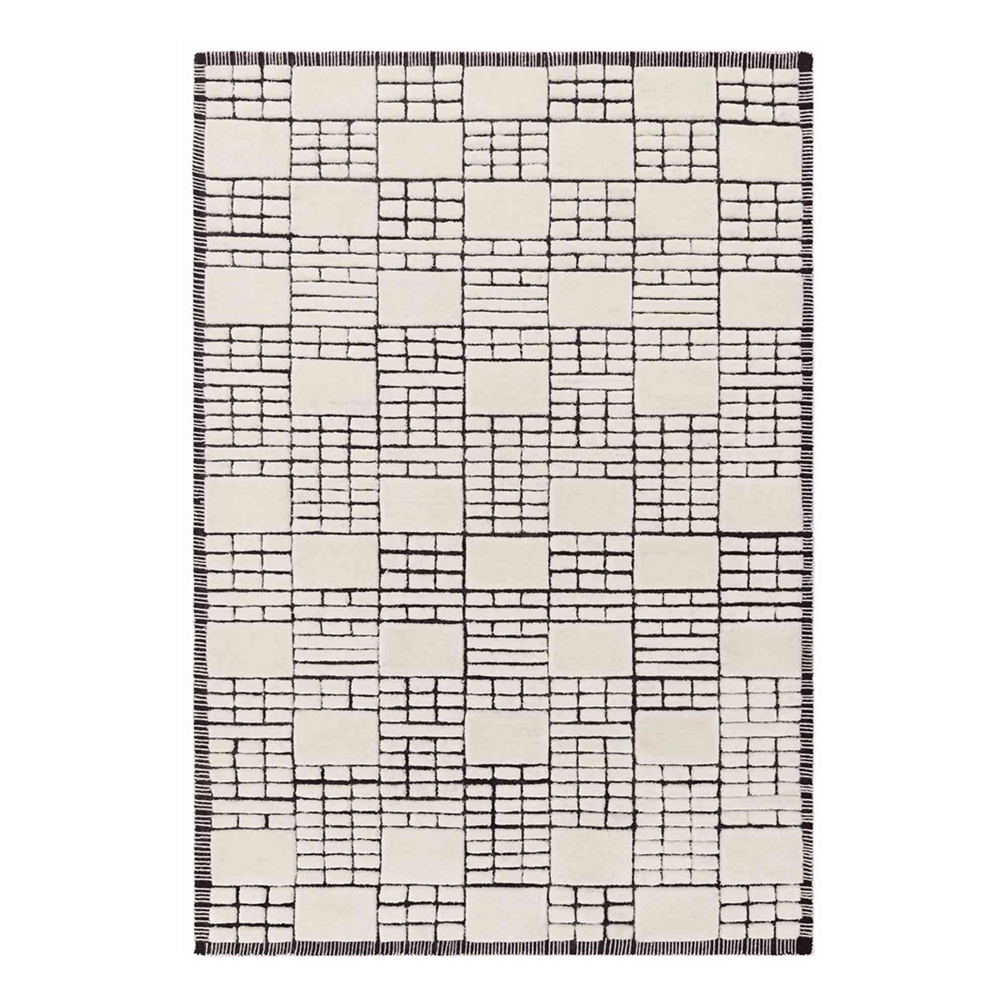 Kingdom Geometric Tufted Wool Rug | Black