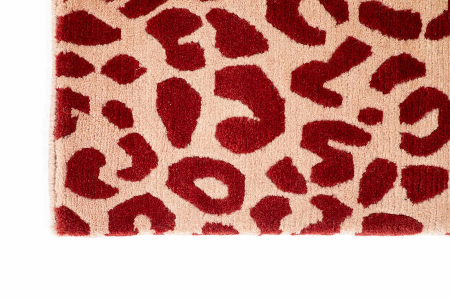 Leopard Print Wool Rug | Crimson