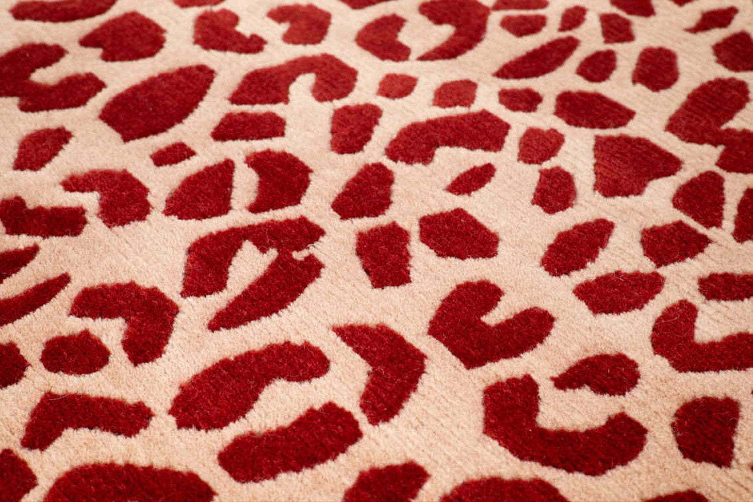 Leopard Print Wool Rug | Crimson