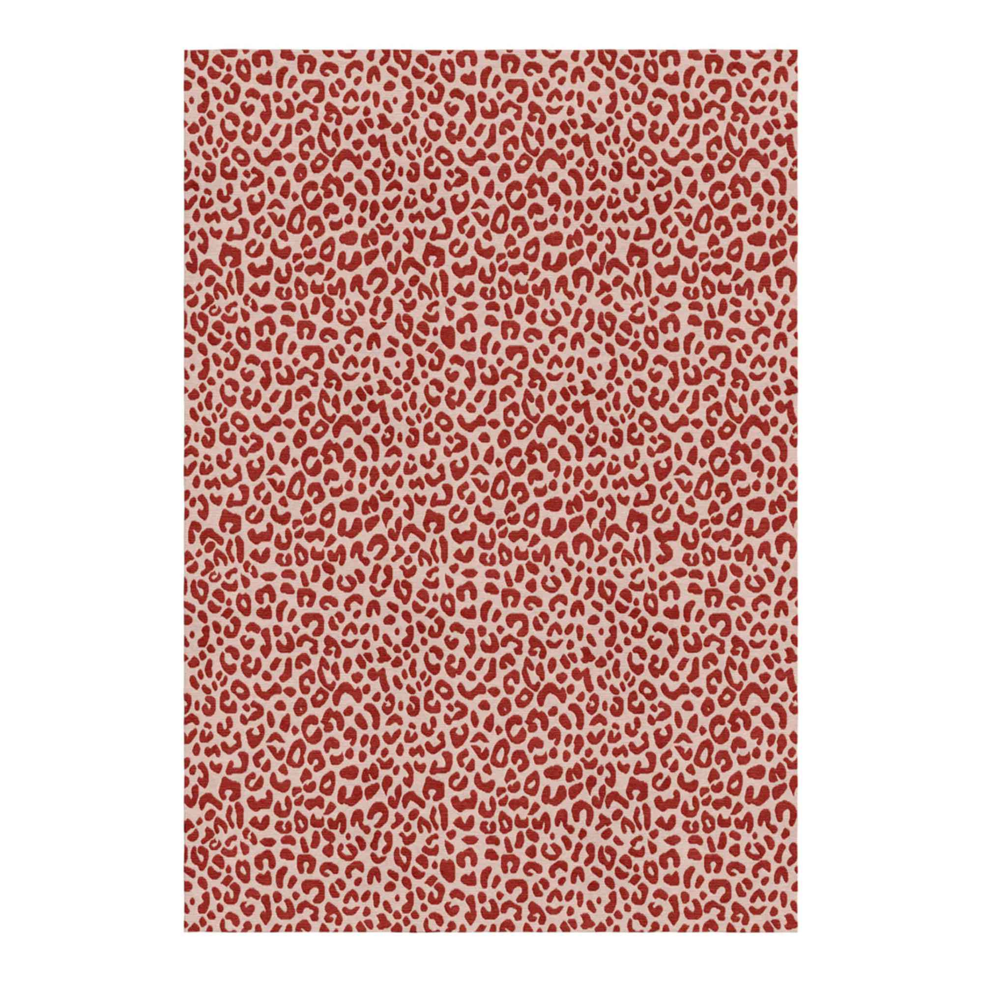 Leopard Print Wool Rug | Crimson