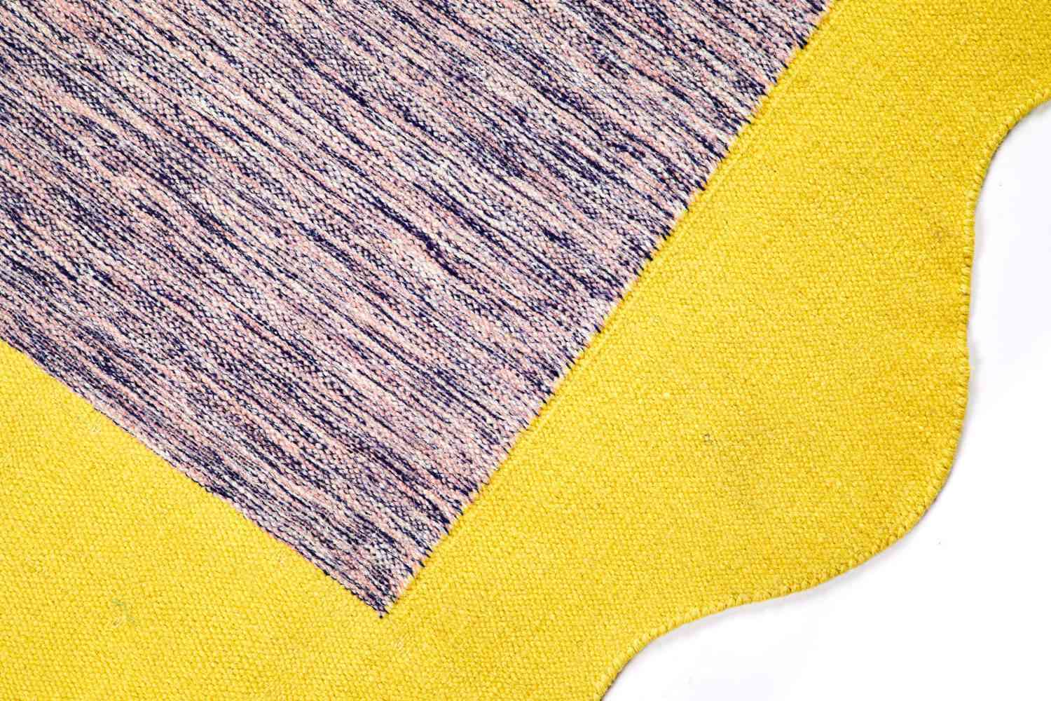 Portal Flatweave Yellow Wool Rug by 2LG Studio