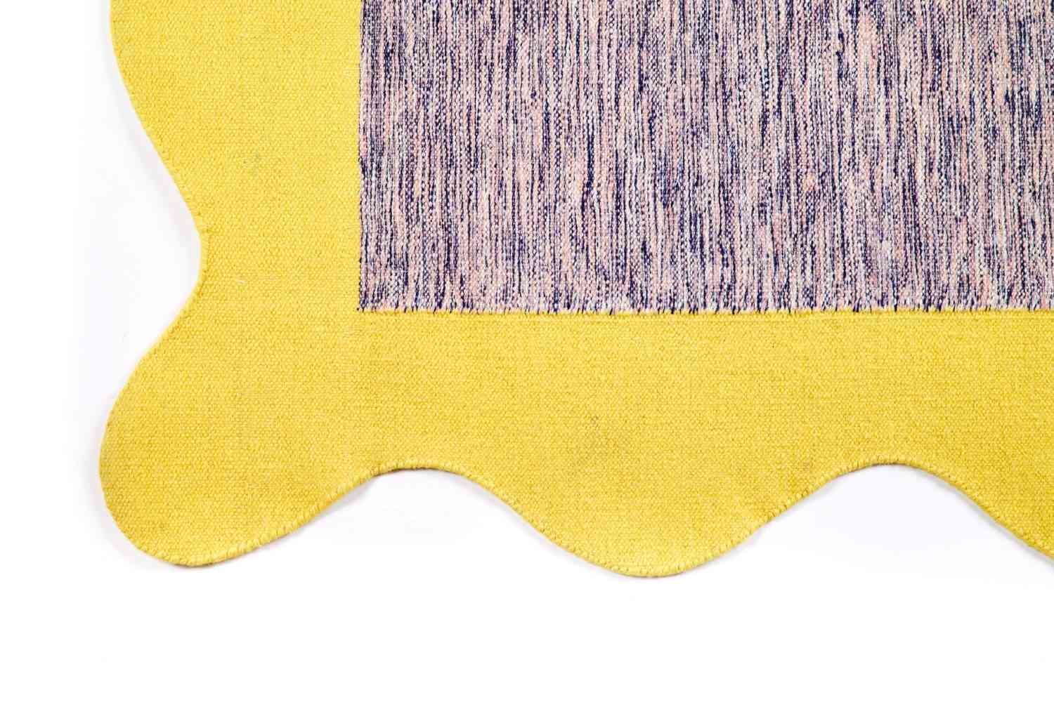 Portal Flatweave Yellow Wool Rug by 2LG Studio