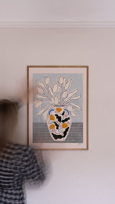 Tulips In Floral Star Vase