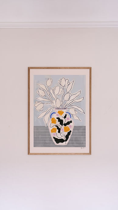 Tulips In Floral Star Vase