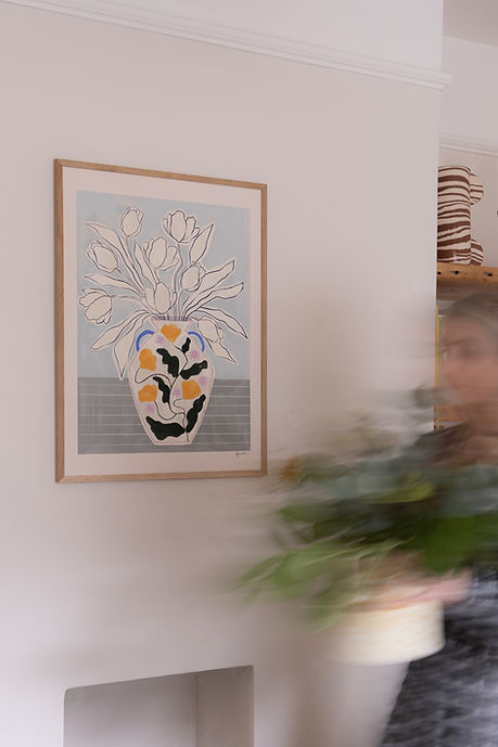 Tulips In Floral Star Vase
