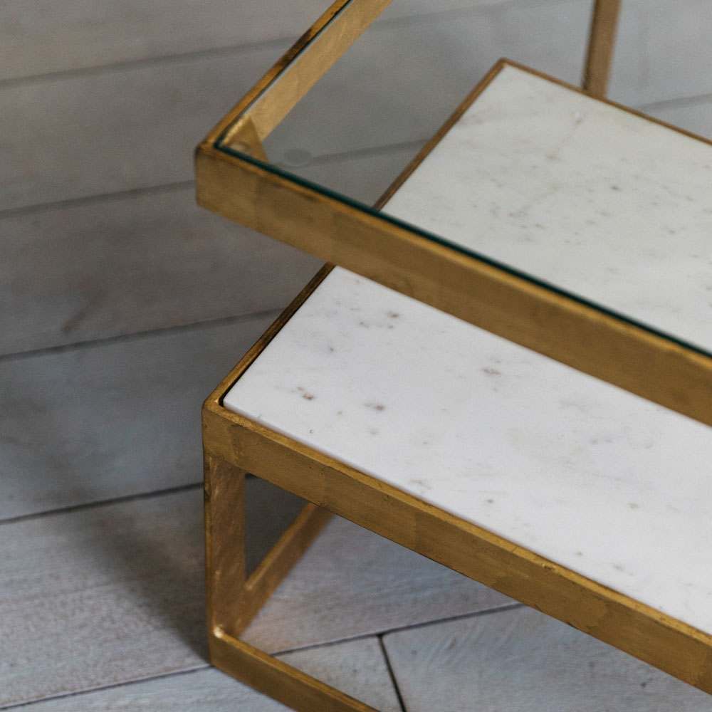 Estere Gold Marble Side Table
