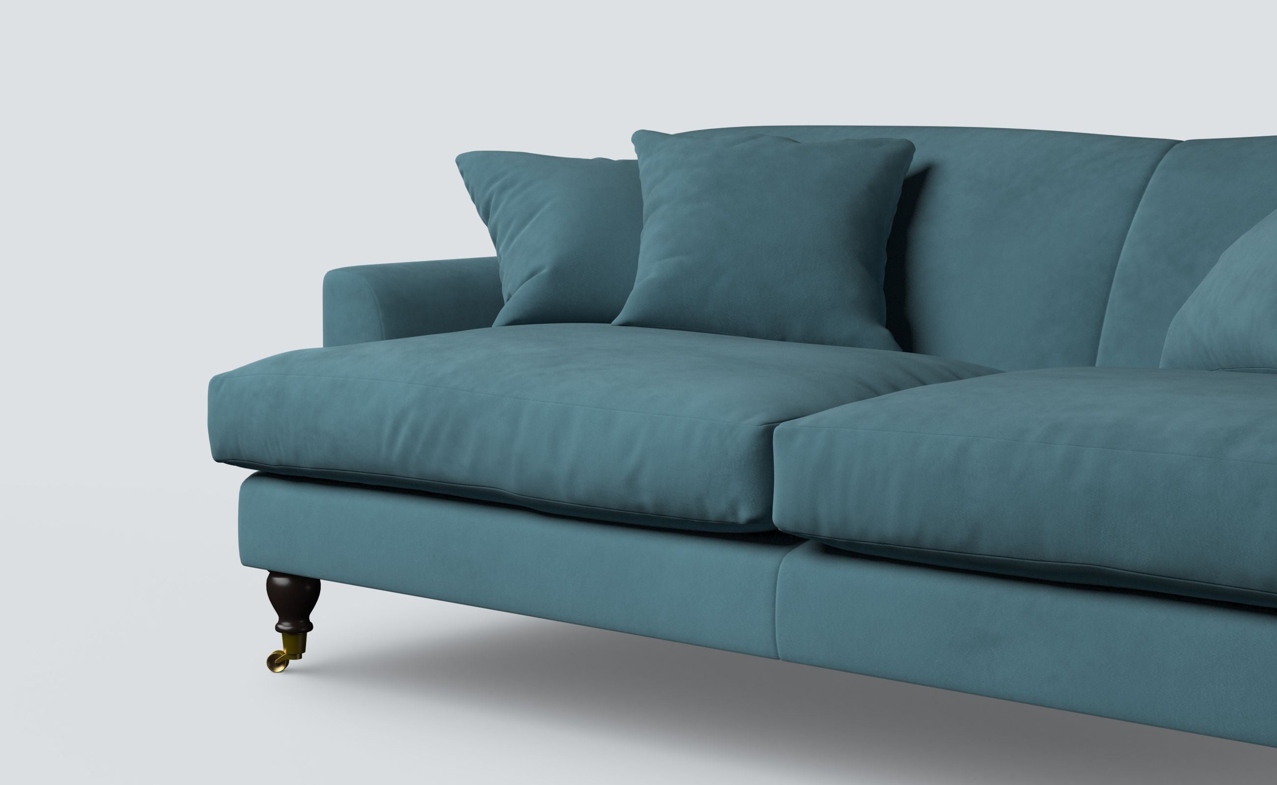 Clio Airforce Blue Stain Guarded Velvet Sofa