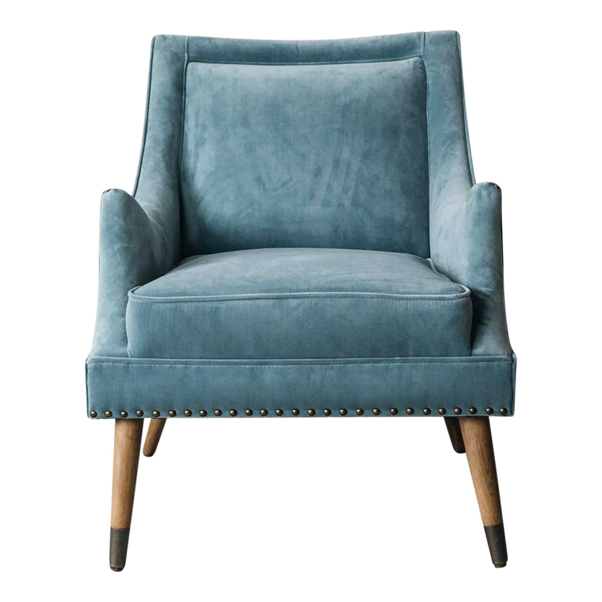 Hanson Blue Velvet Chair