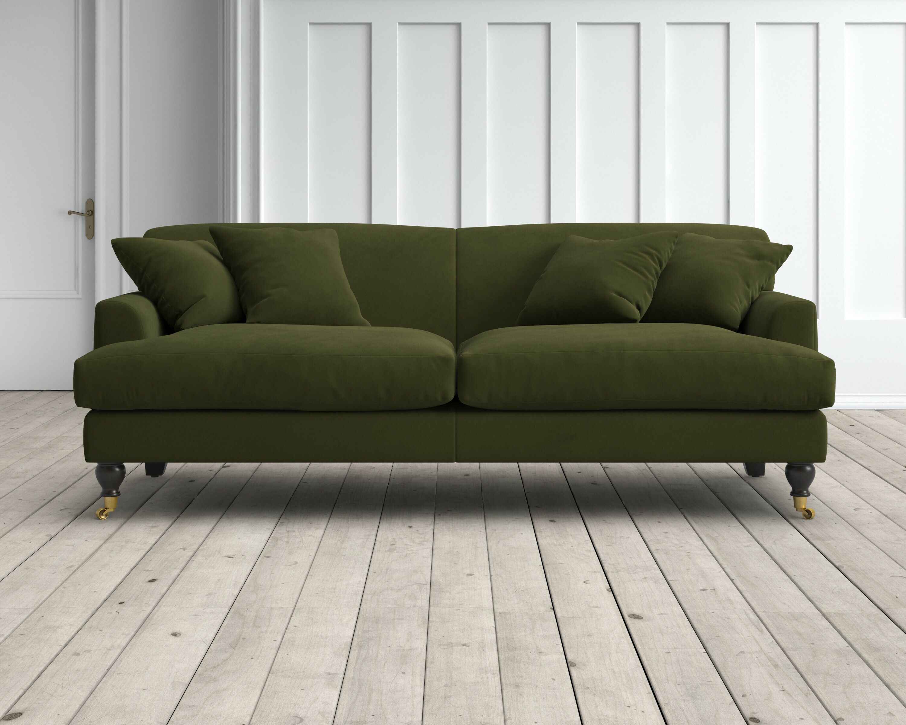 Clio Forest Green Stain Guarded Velvet Sofa