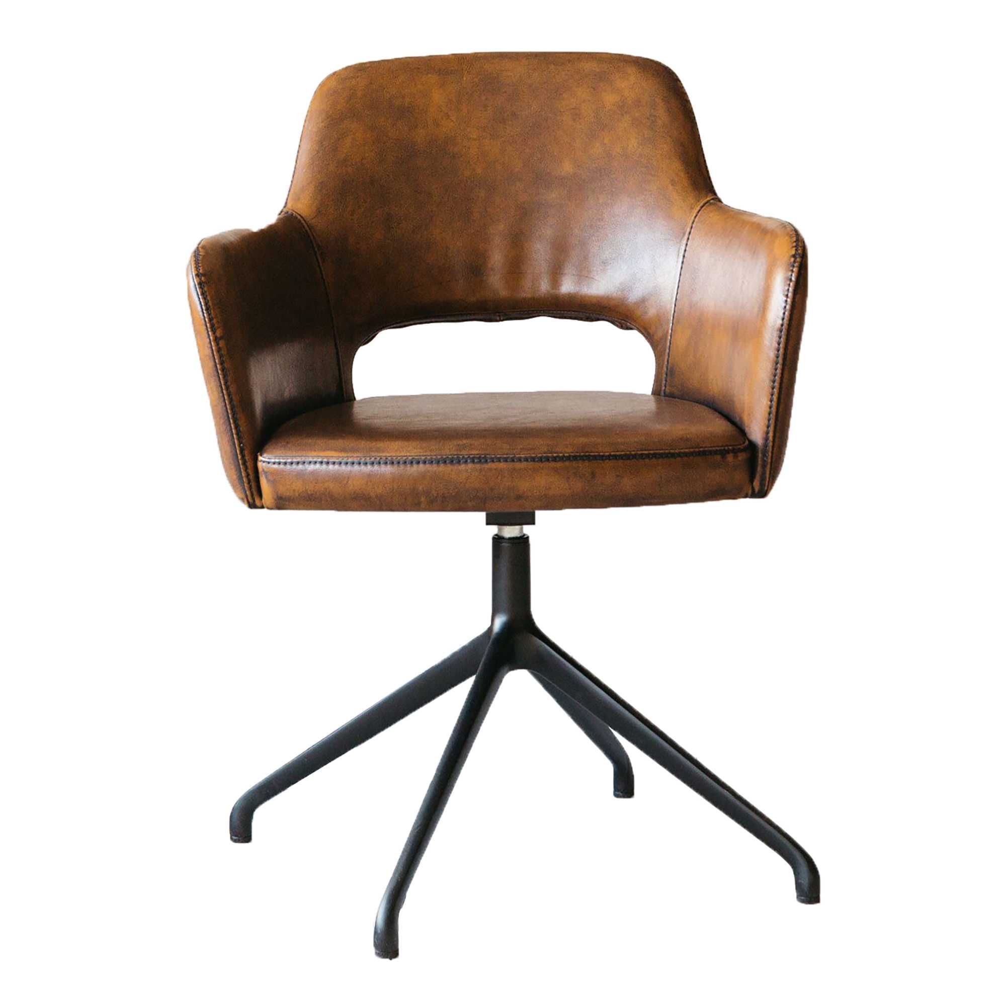 Mercer Brown Faux Leather Swivel Chair