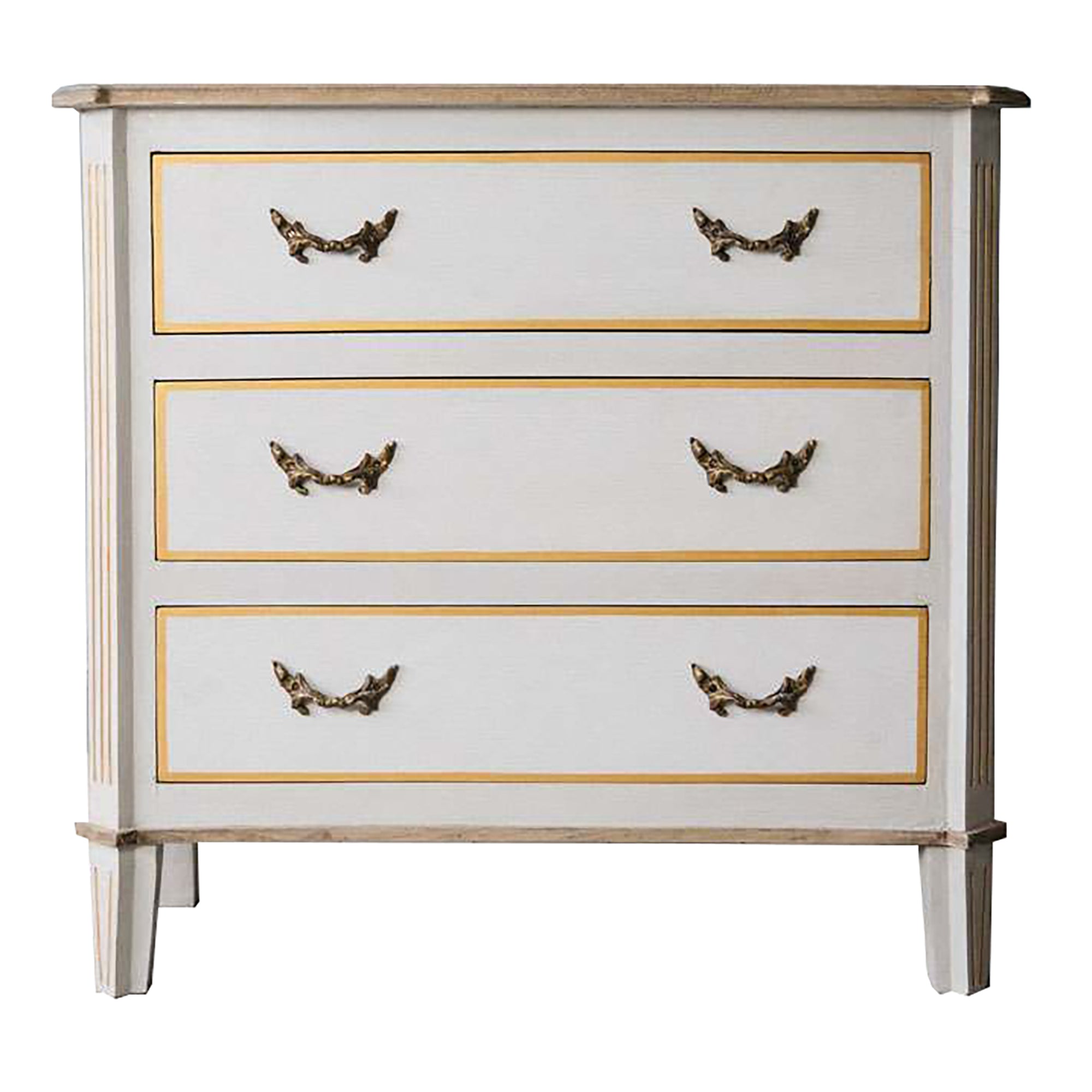 Chantilly Pale Grey Mango Wood Chest Of Drawers - Small