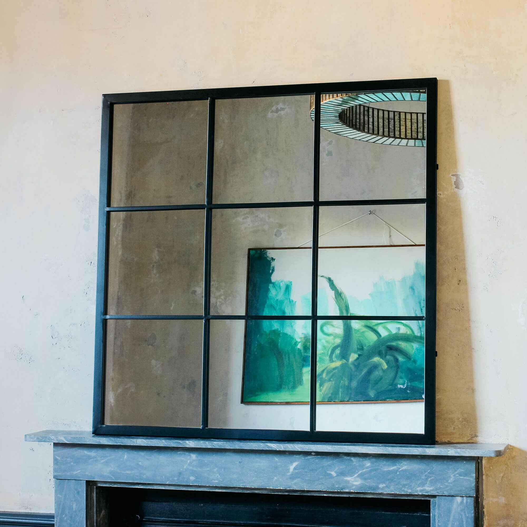 Black Fulbrook Window Mirror - Square