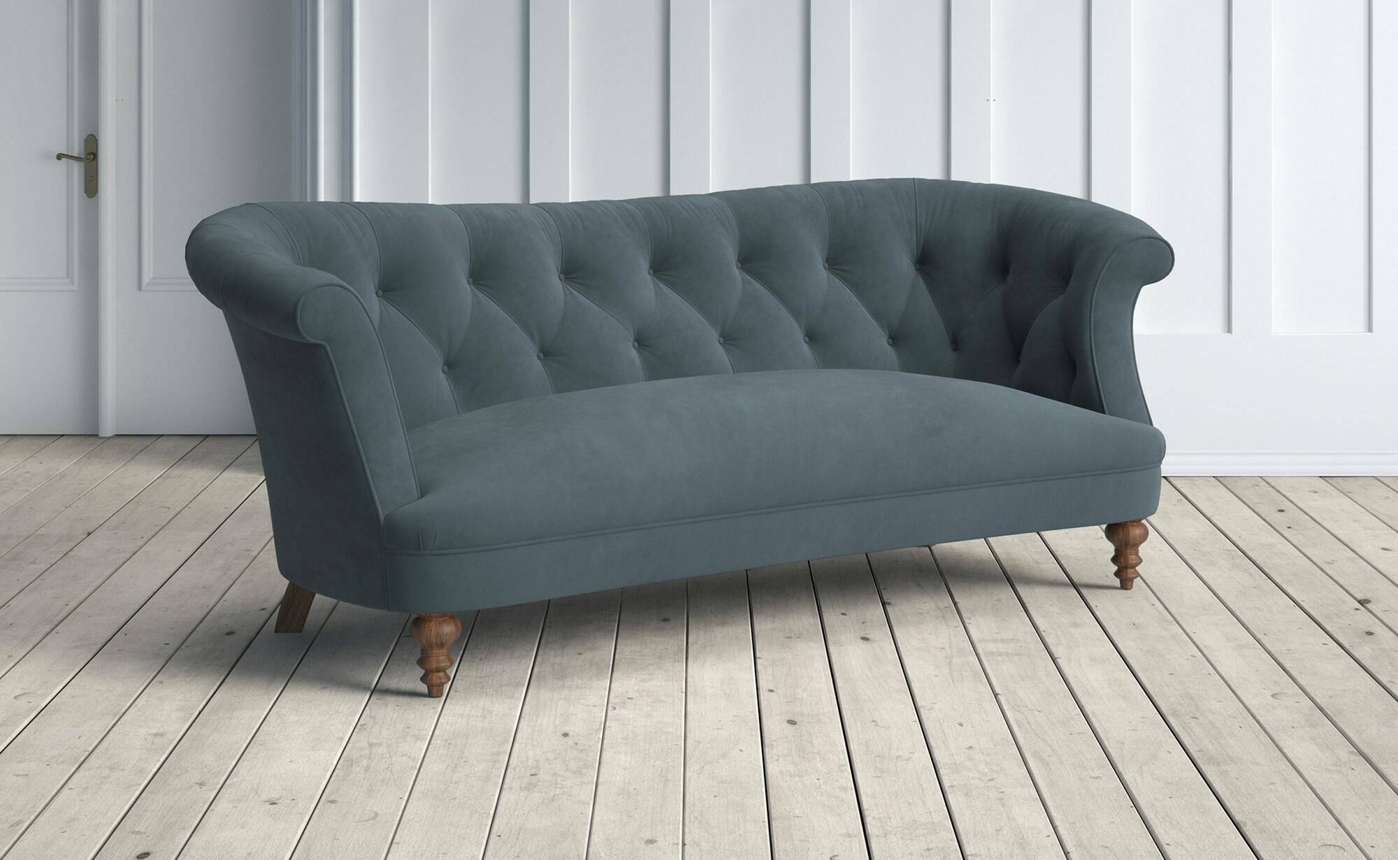 Diana Blue Savoy Stain Guarded Velvet Sofa