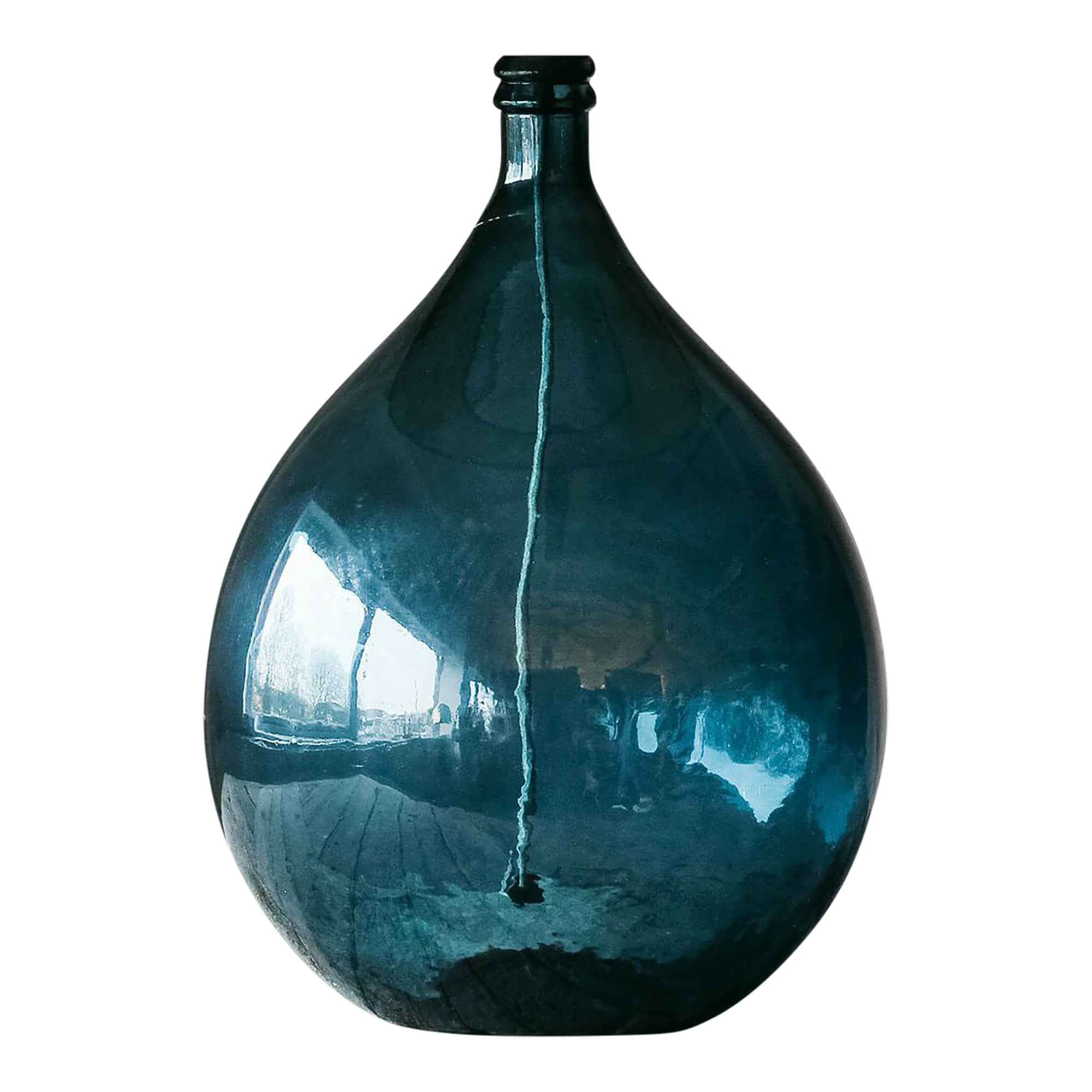 Blue Glass Round Lamp