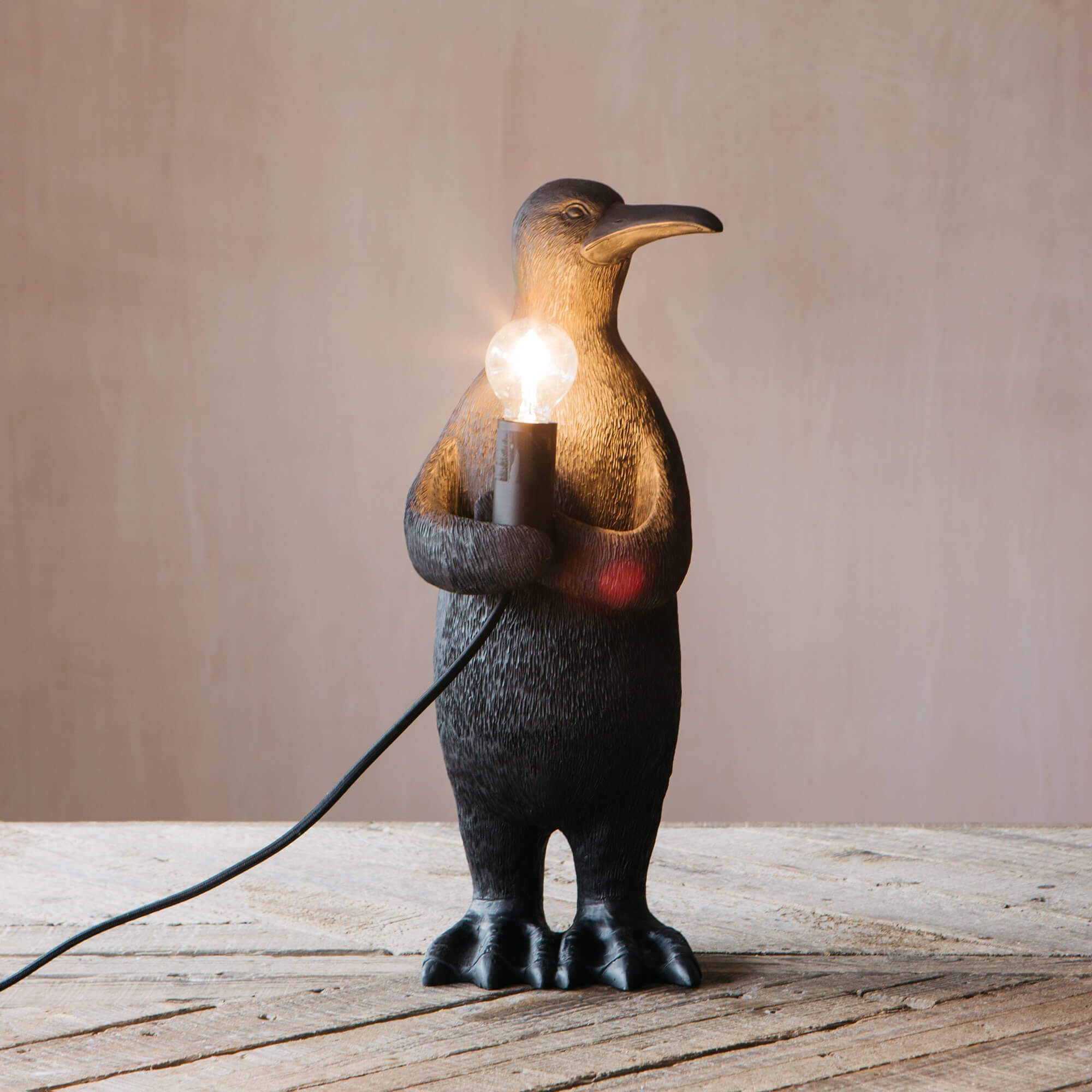 Black Plastic Perry Penguin Lamp