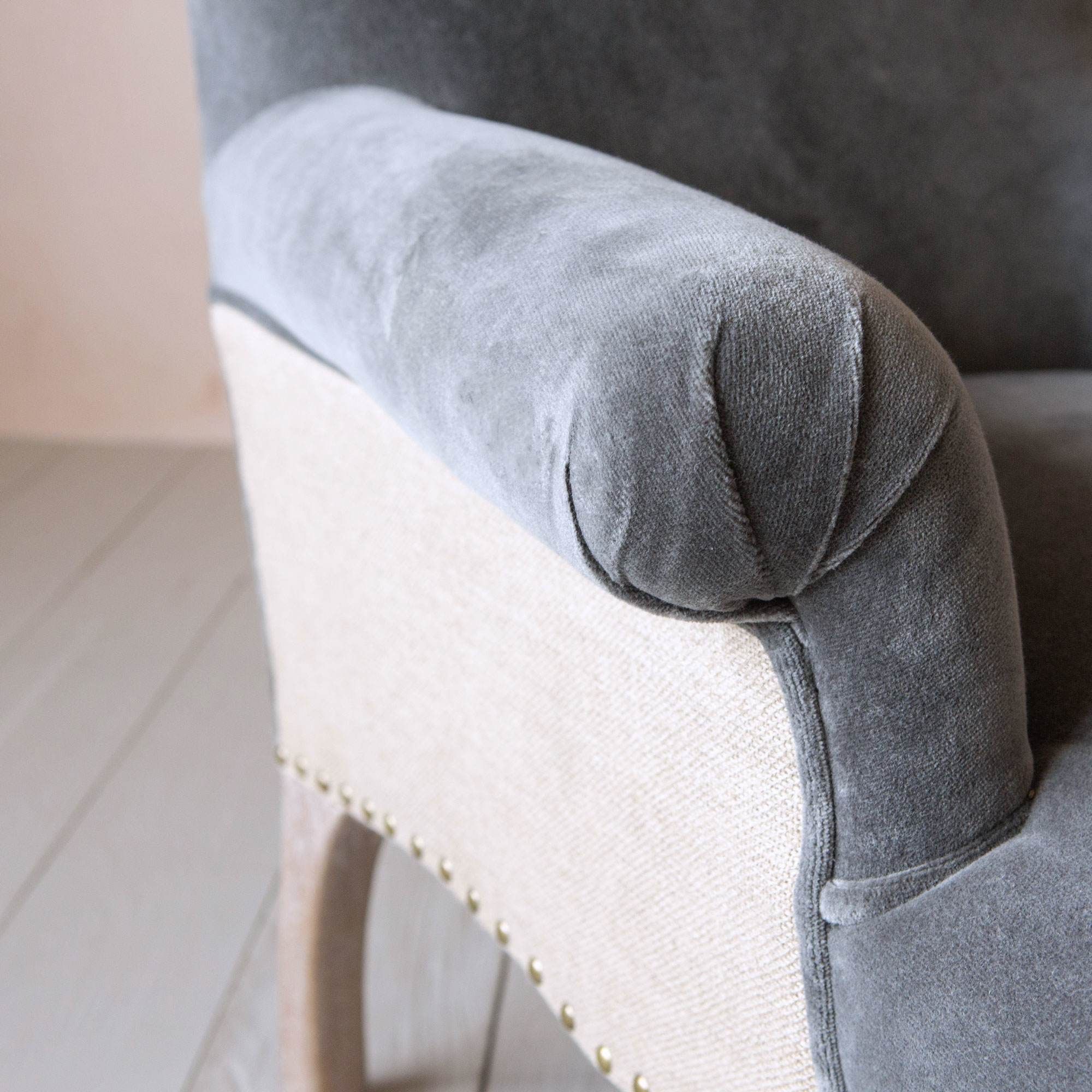 Bella Grey Velvet Armchair