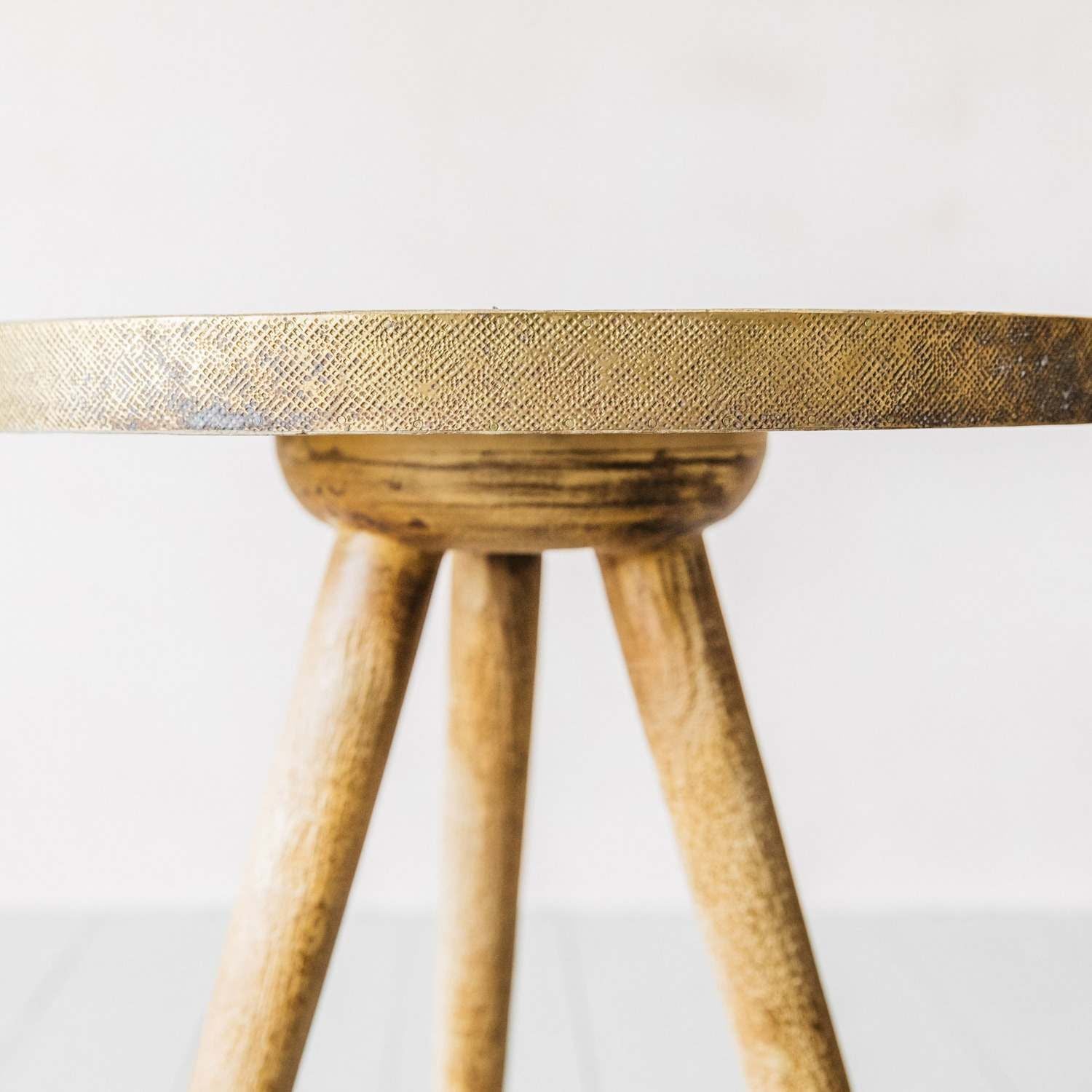 Midas Gold Mango Wood Side Table
