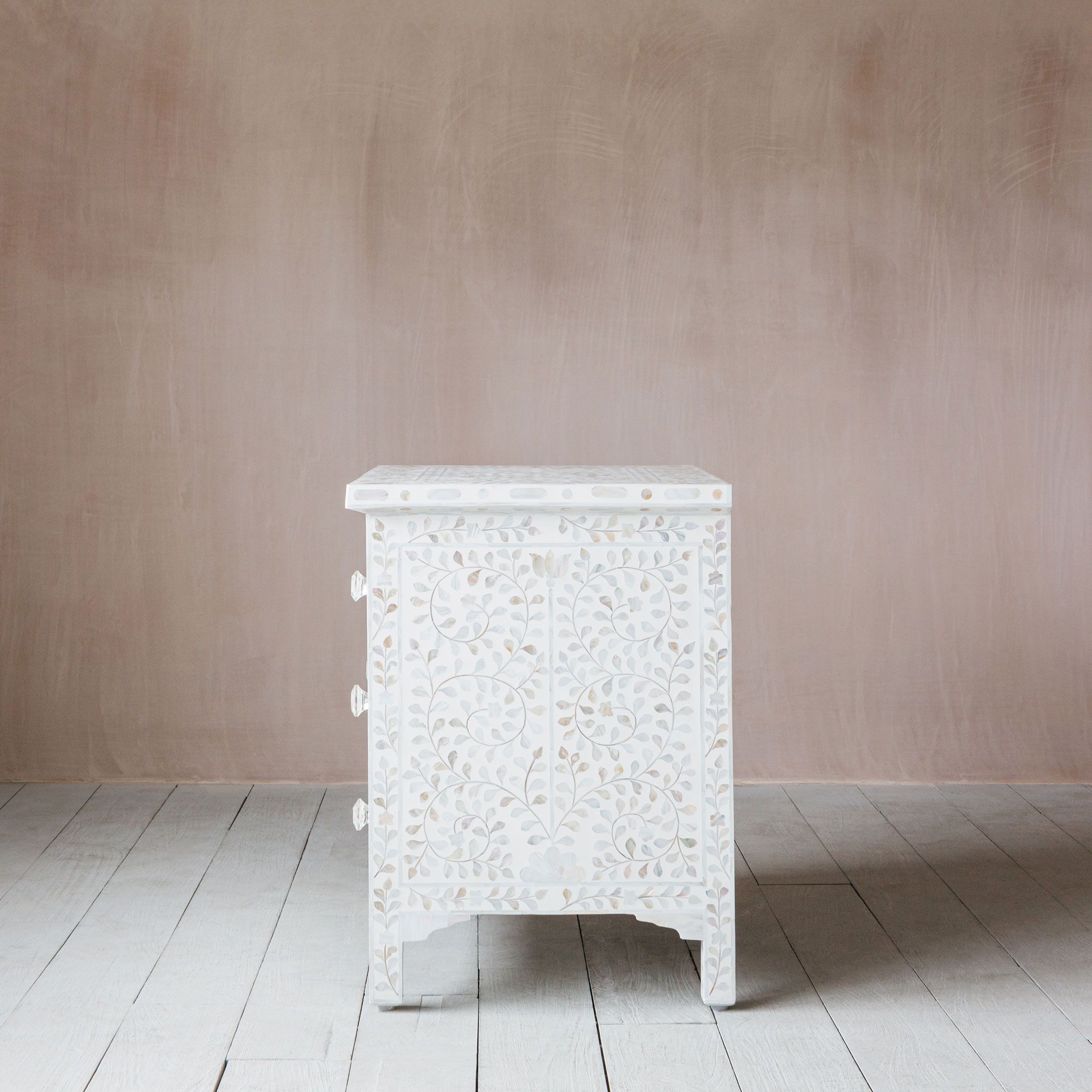 Classic Mother of Pearl Bedside Table - Large